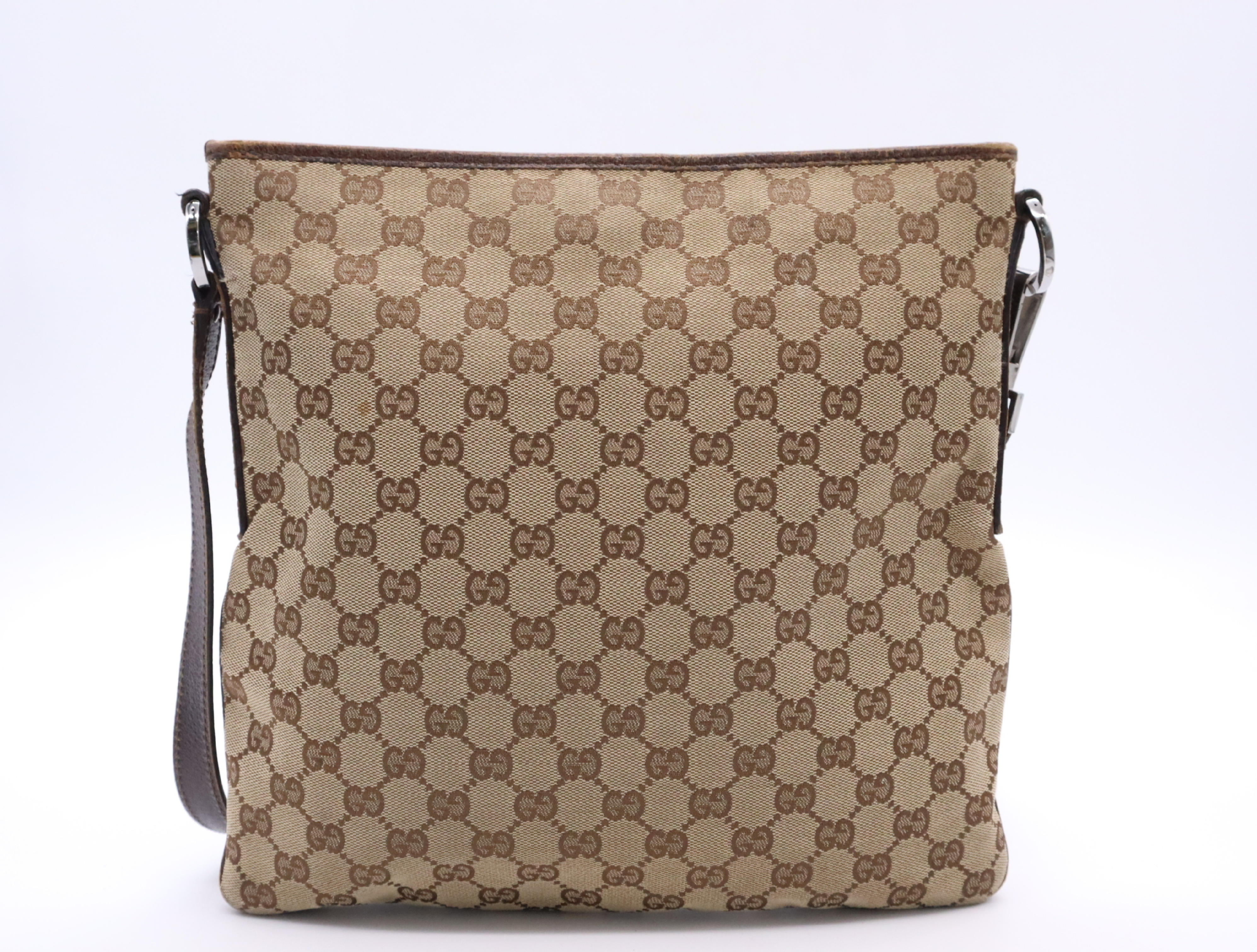 113013 GG Canvas Beige Brown Shoulder Bag — view 2