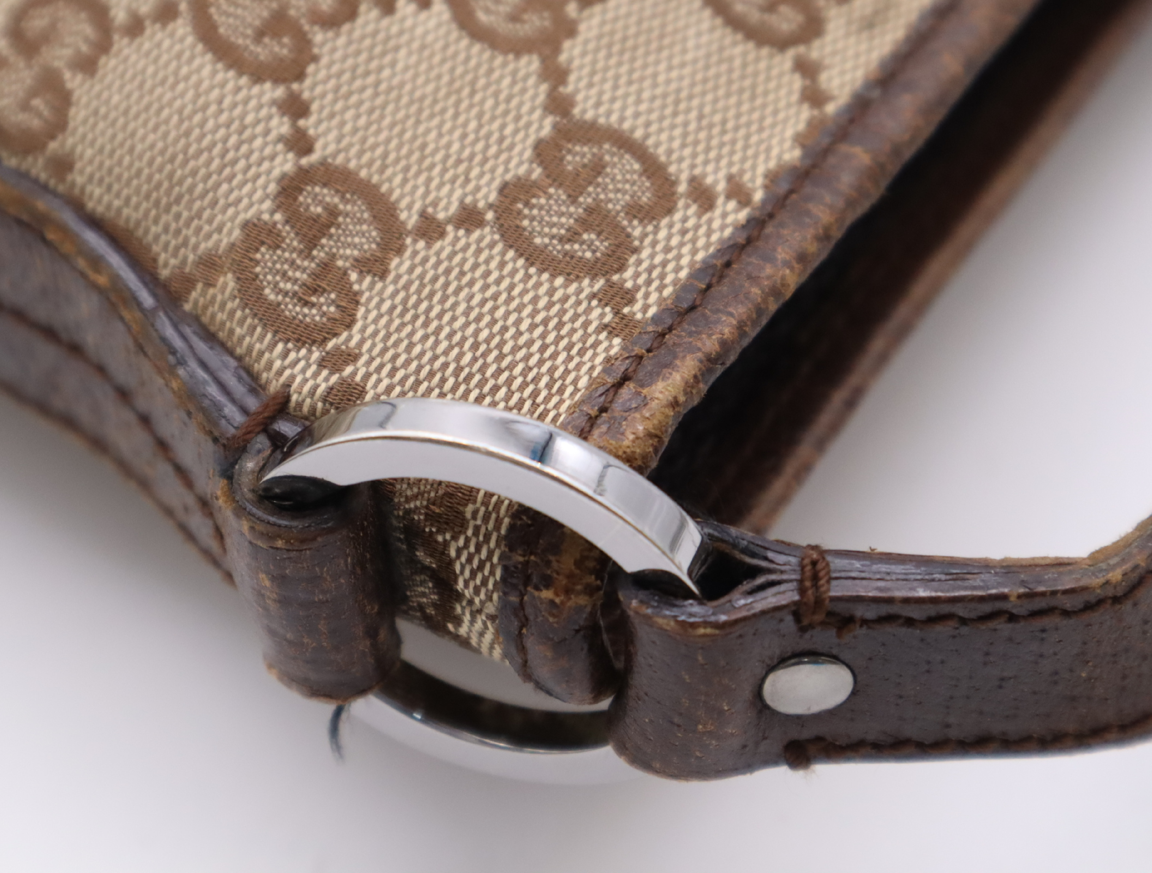 113013 GG Canvas Beige Brown Shoulder Bag — view 8