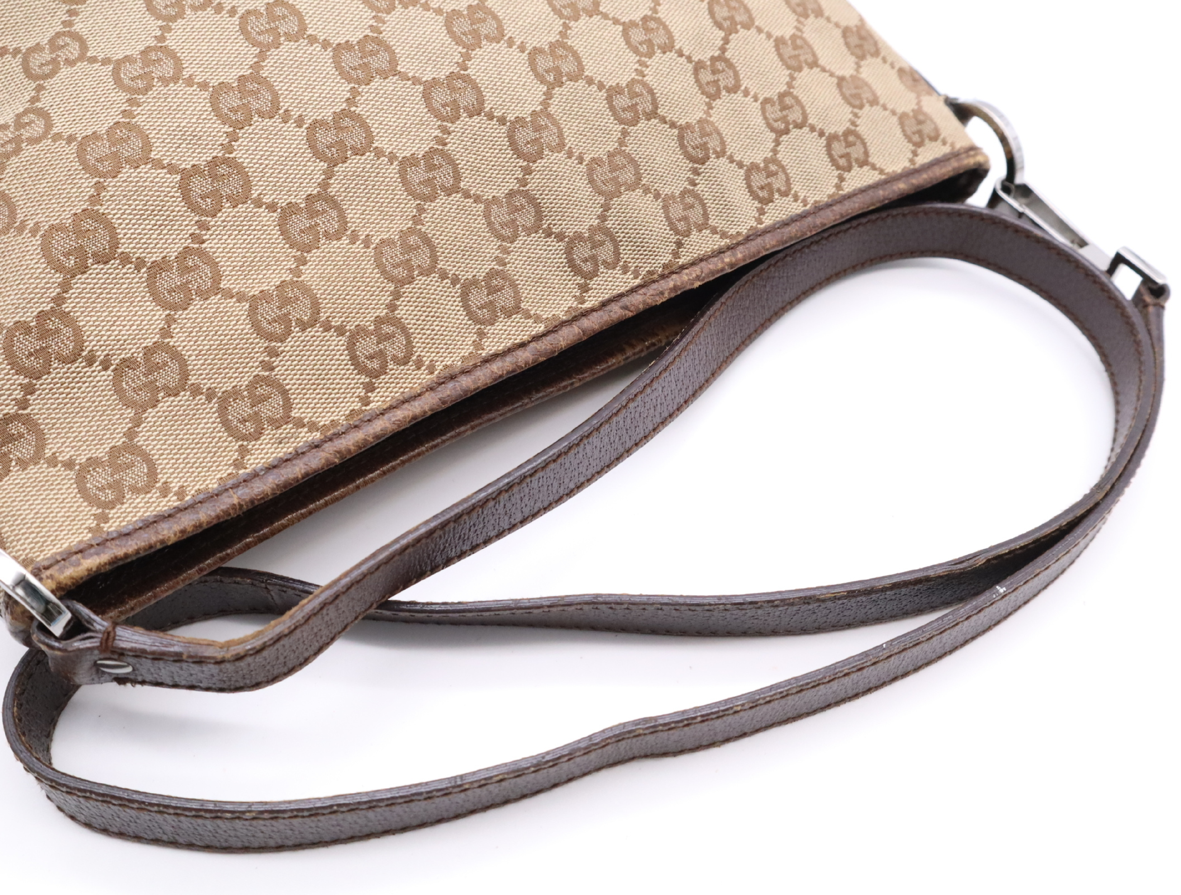 113013 GG Canvas Beige Brown Shoulder Bag — view 10