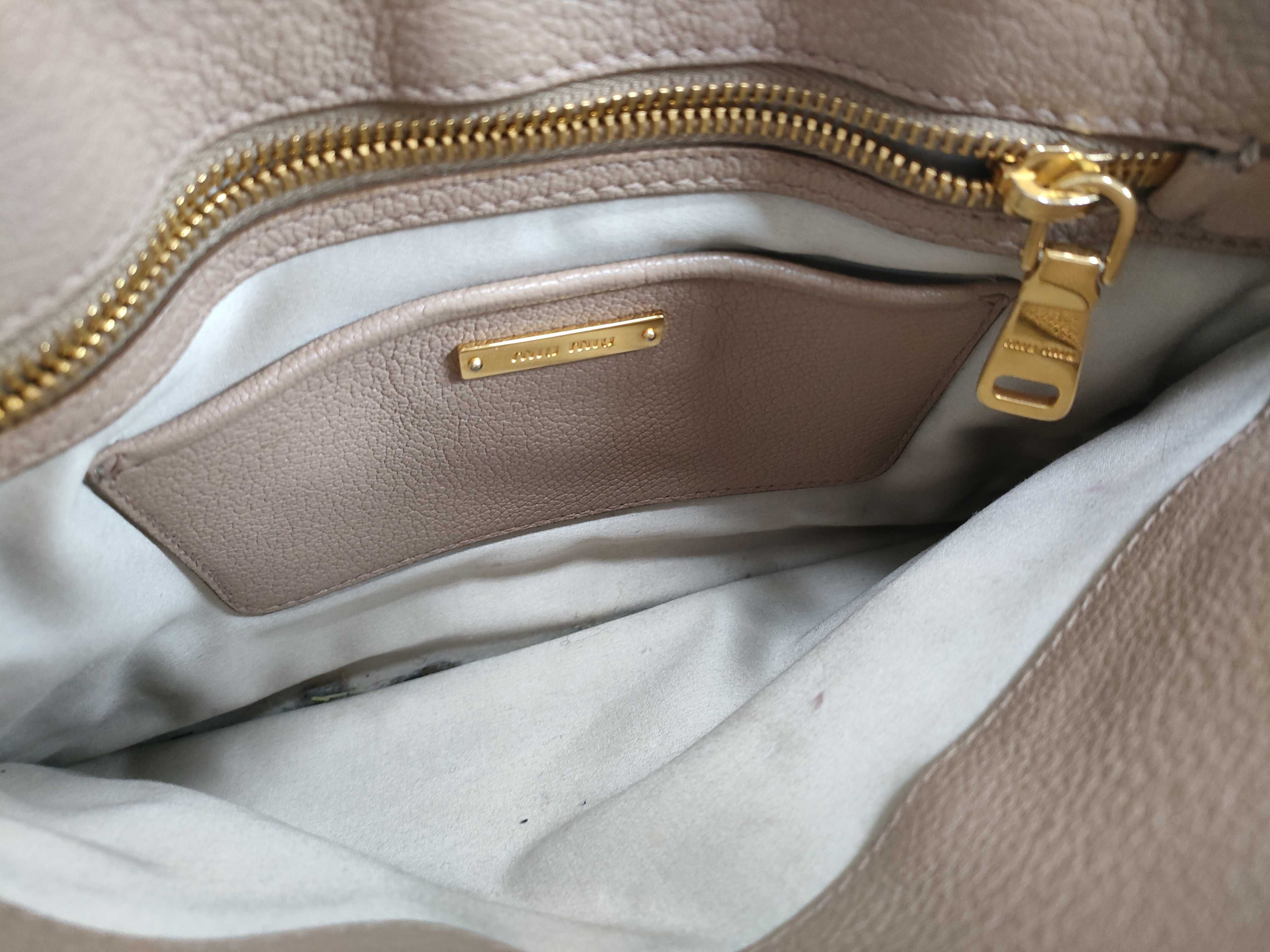 Leather 2-Way Handbag, Beige, RN799C (Handbag) — view 11