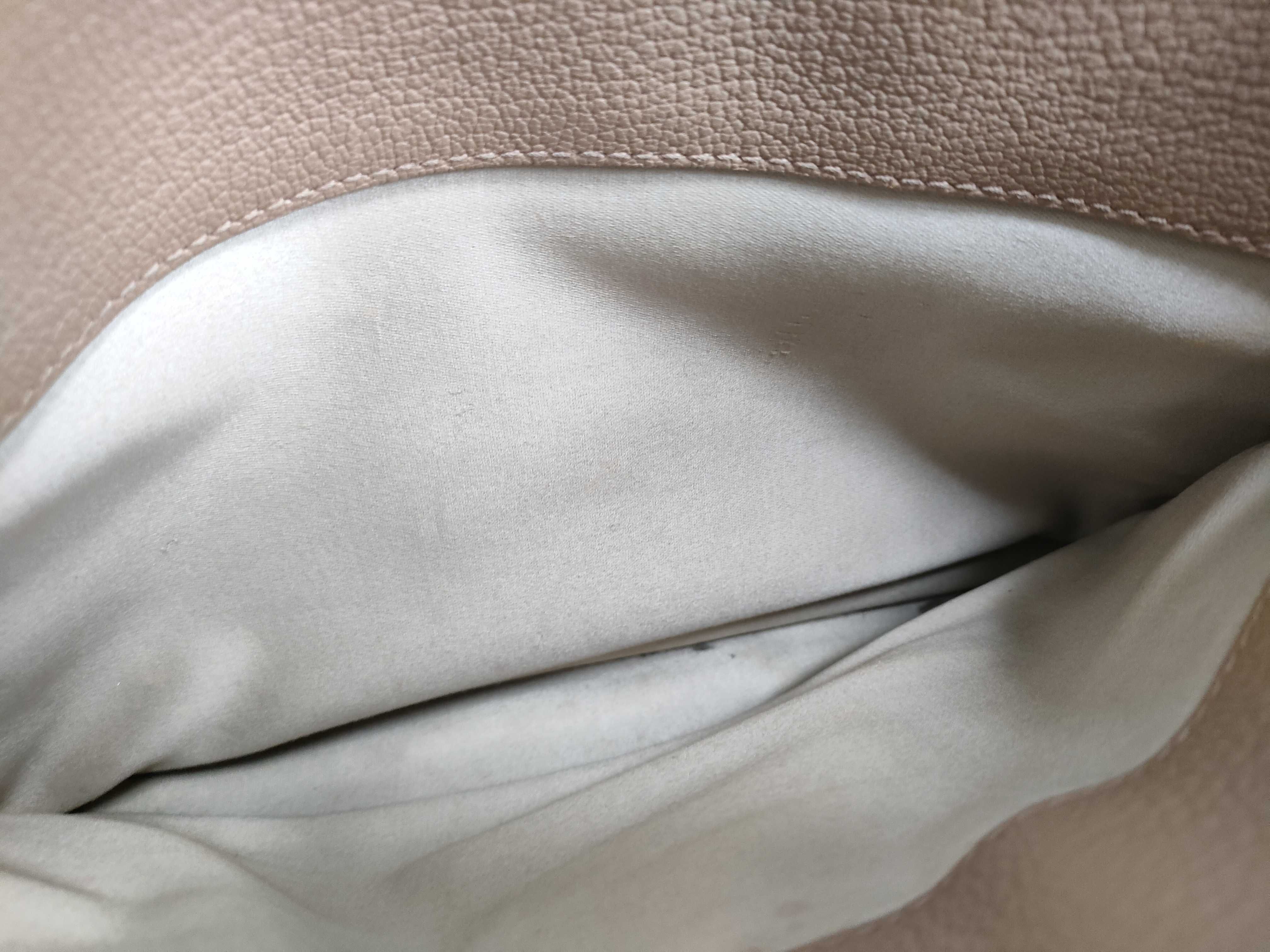 Leather 2-Way Handbag, Beige, RN799C (Handbag) — view 12