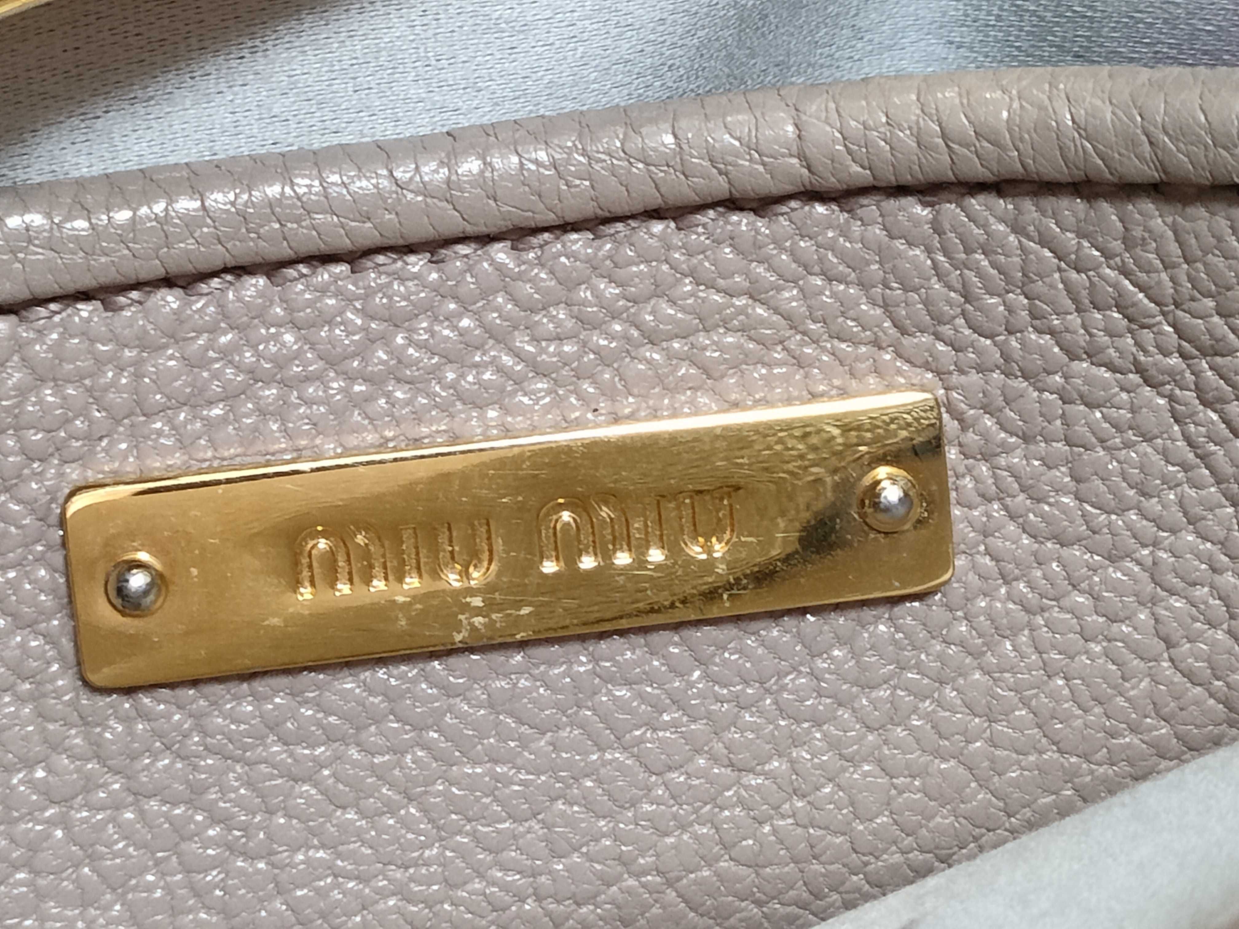 Leather 2-Way Handbag, Beige, RN799C (Handbag) — view 13