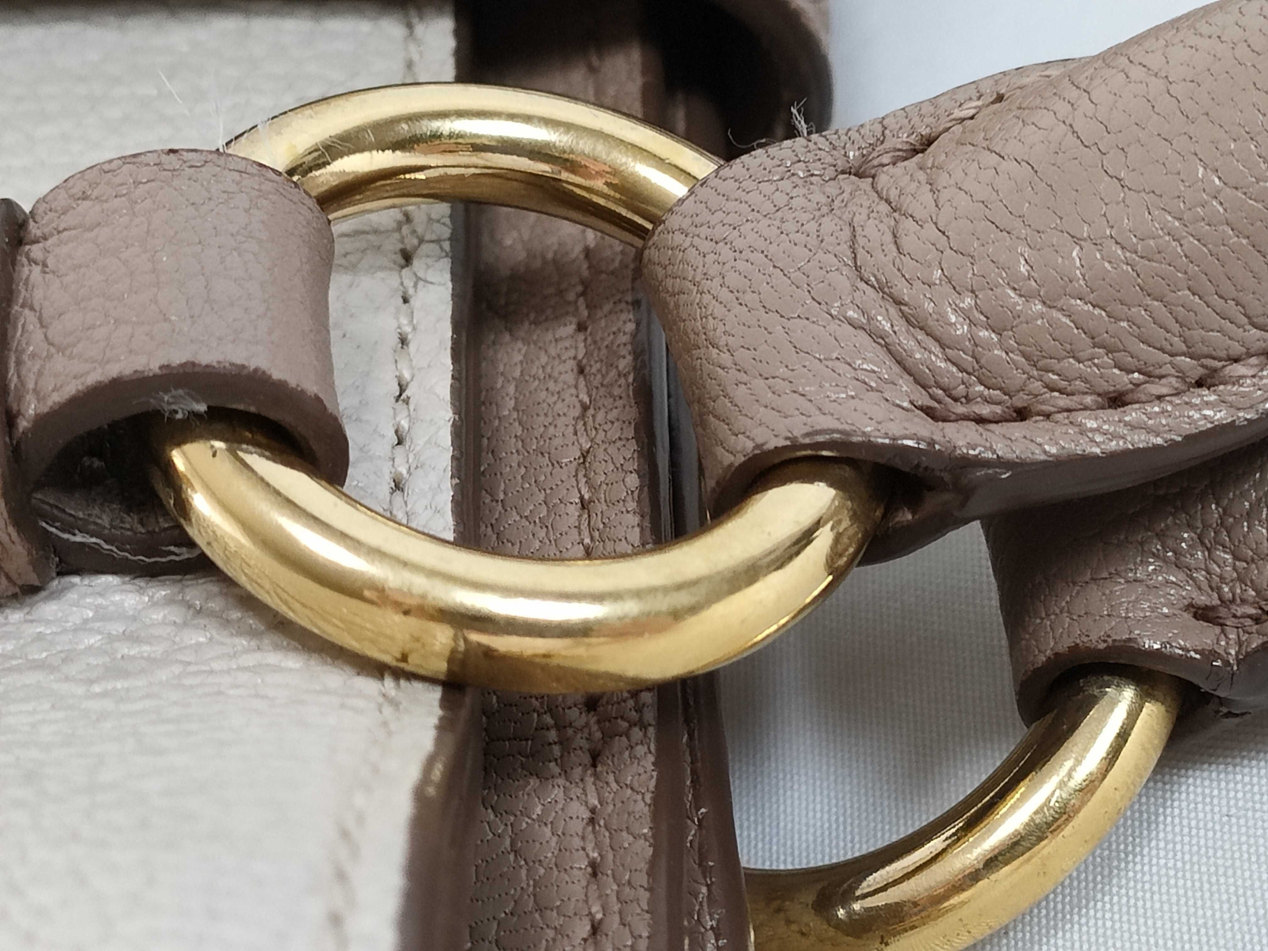 Leather 2-Way Handbag, Beige, RN799C (Handbag) — view 5