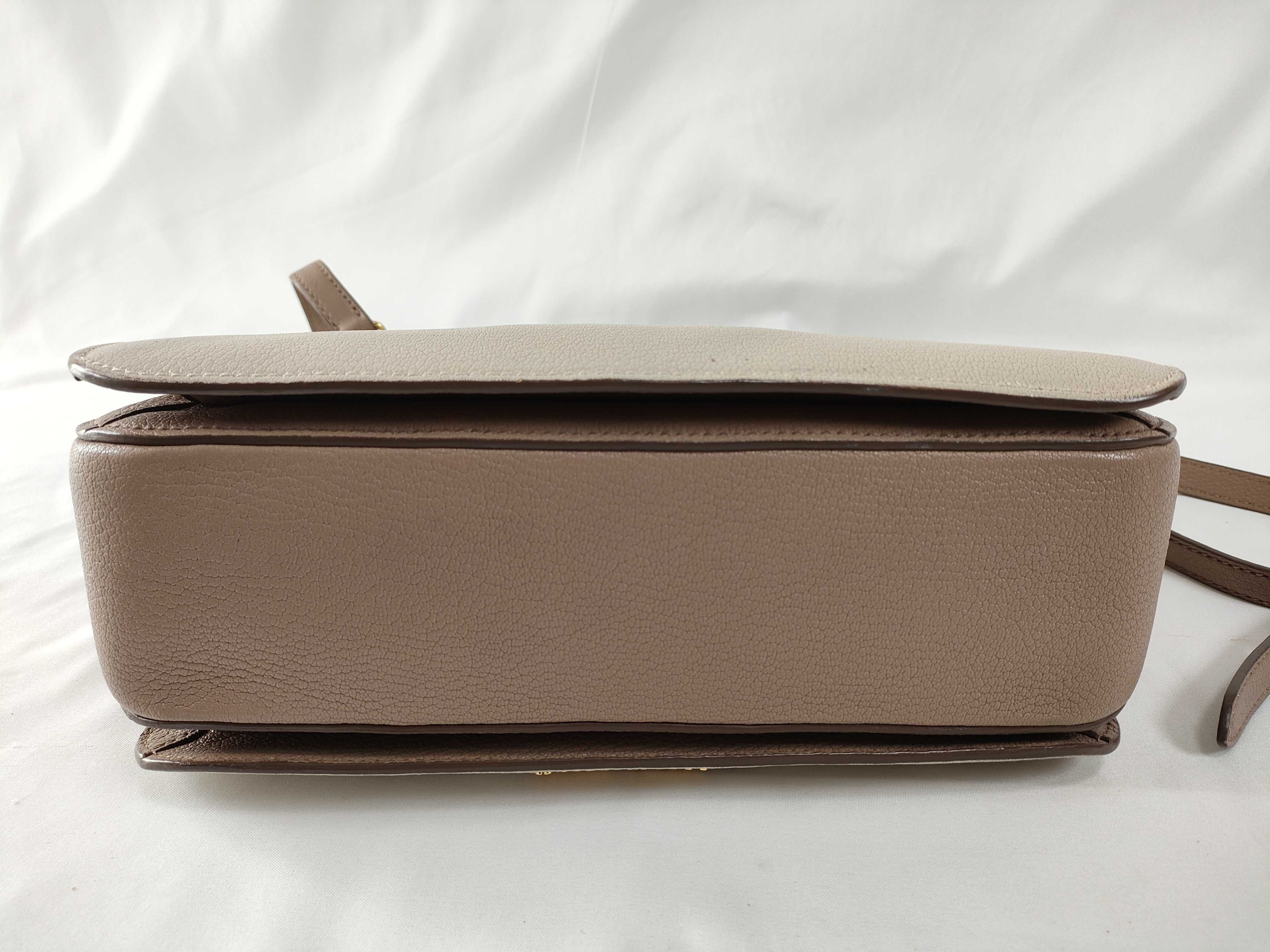 Leather 2-Way Handbag, Beige, RN799C (Handbag) — view 8