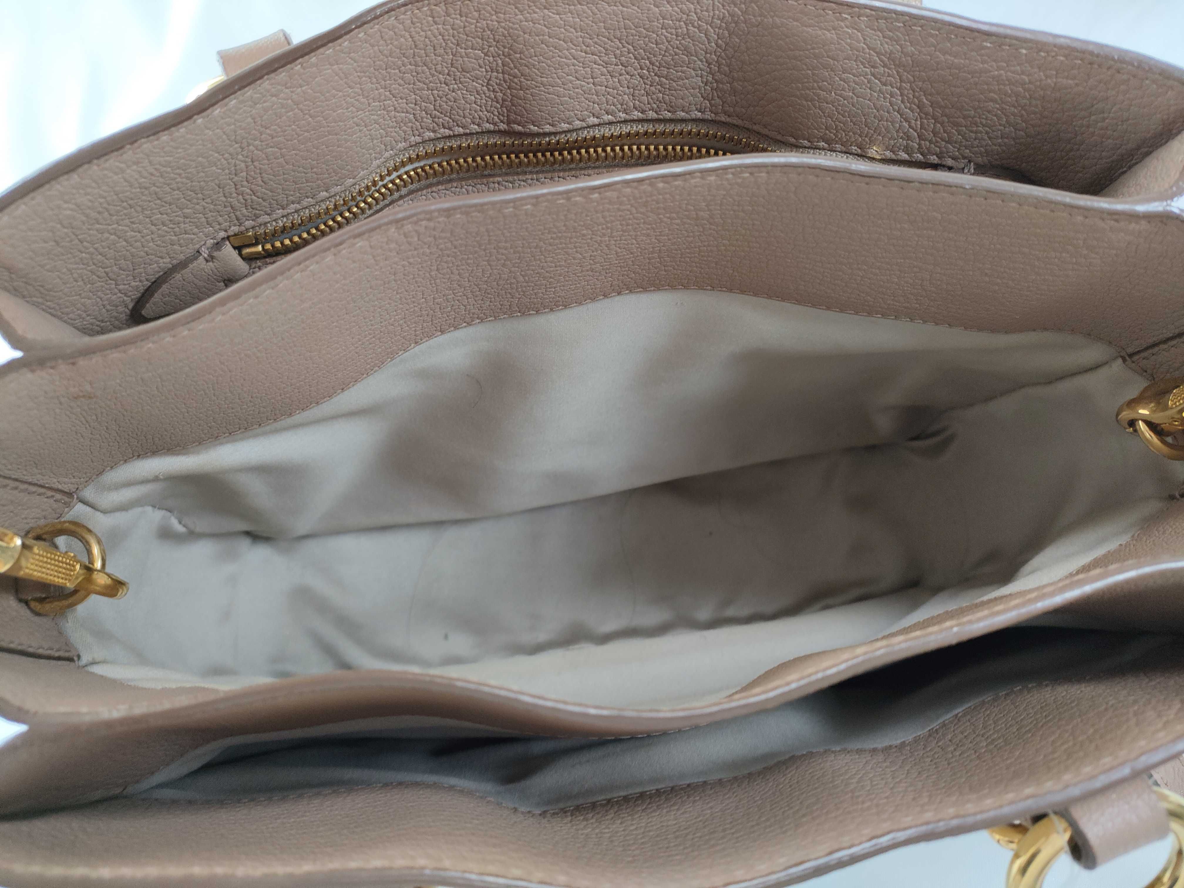 Leather 2-Way Handbag, Beige, RN799C (Handbag) — view 10