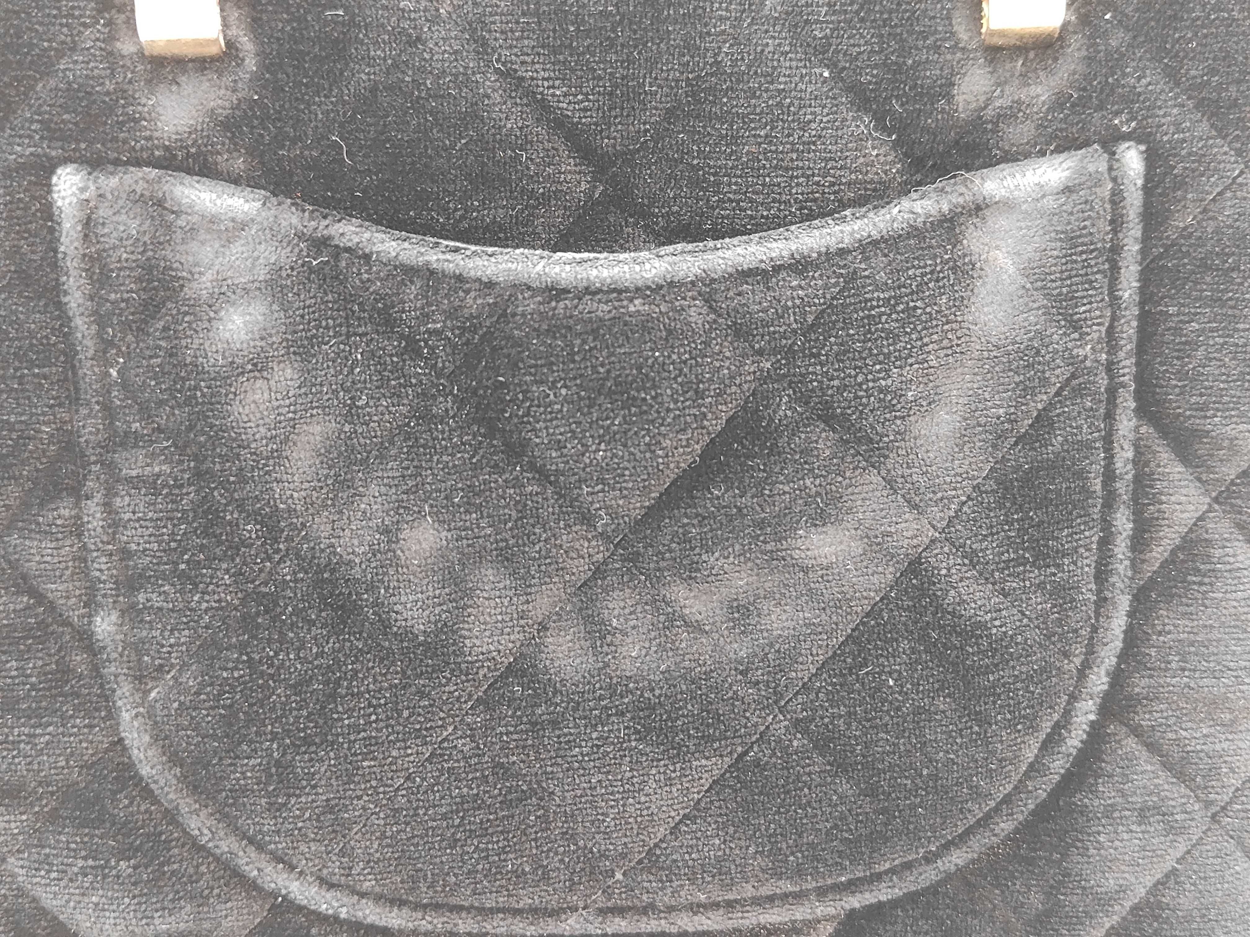 Velour Matelassé Black Shoulder Bag — view 3