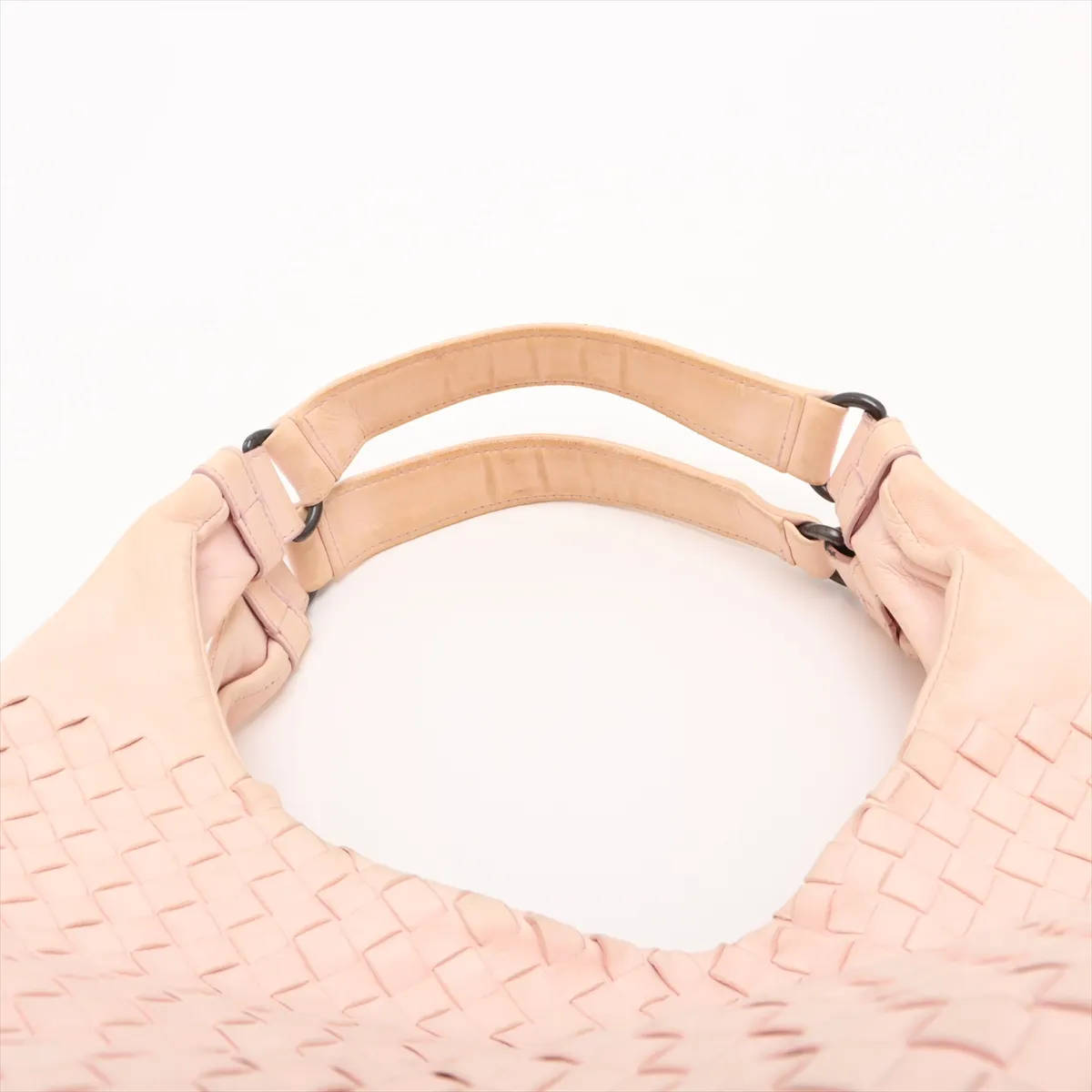 Intrecciato Campana Leather Shoulder Bag Pink 125787 — view 6