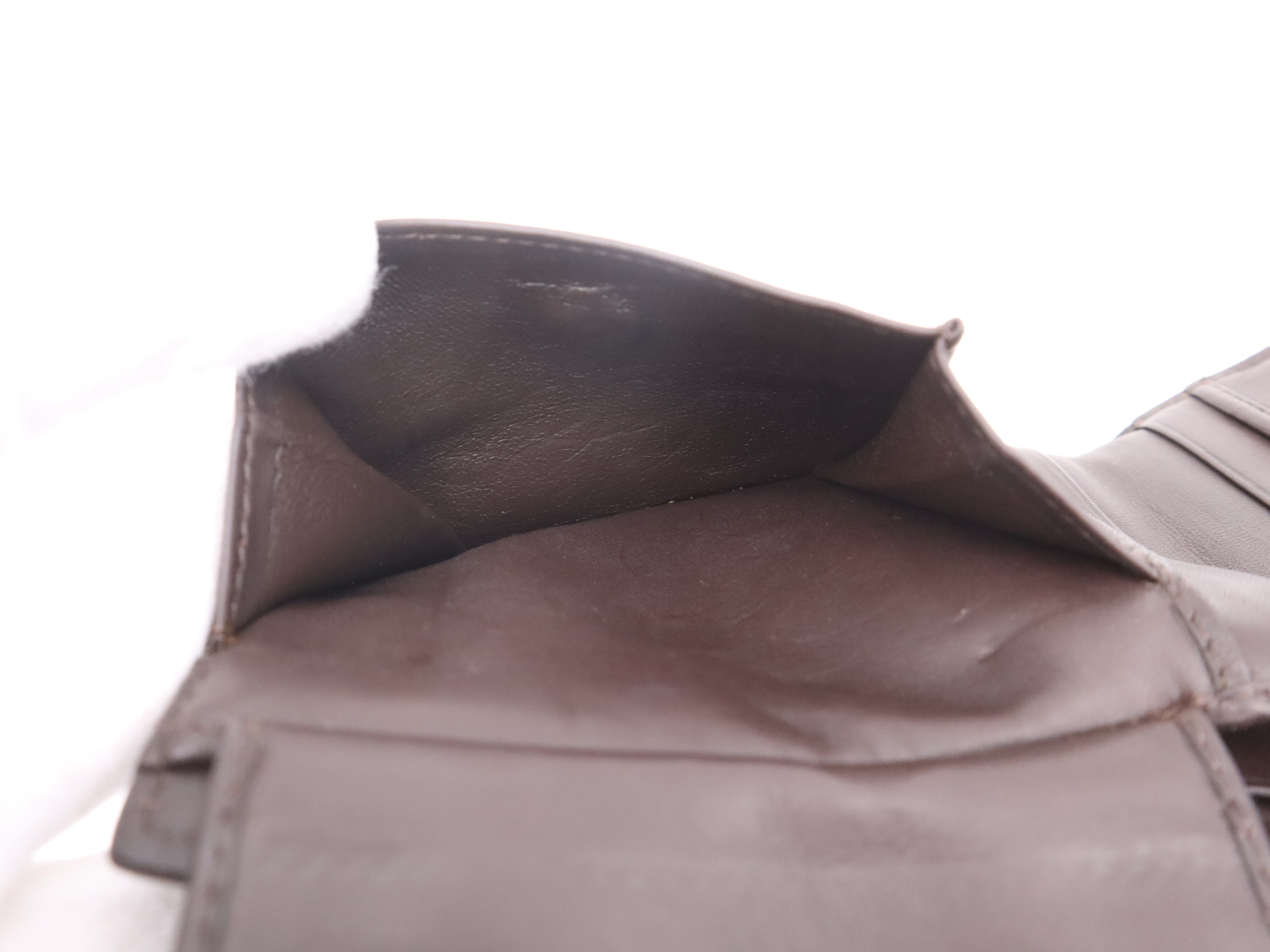 Leather Intrecciato Bi-fold Wallet, Brown — view 11