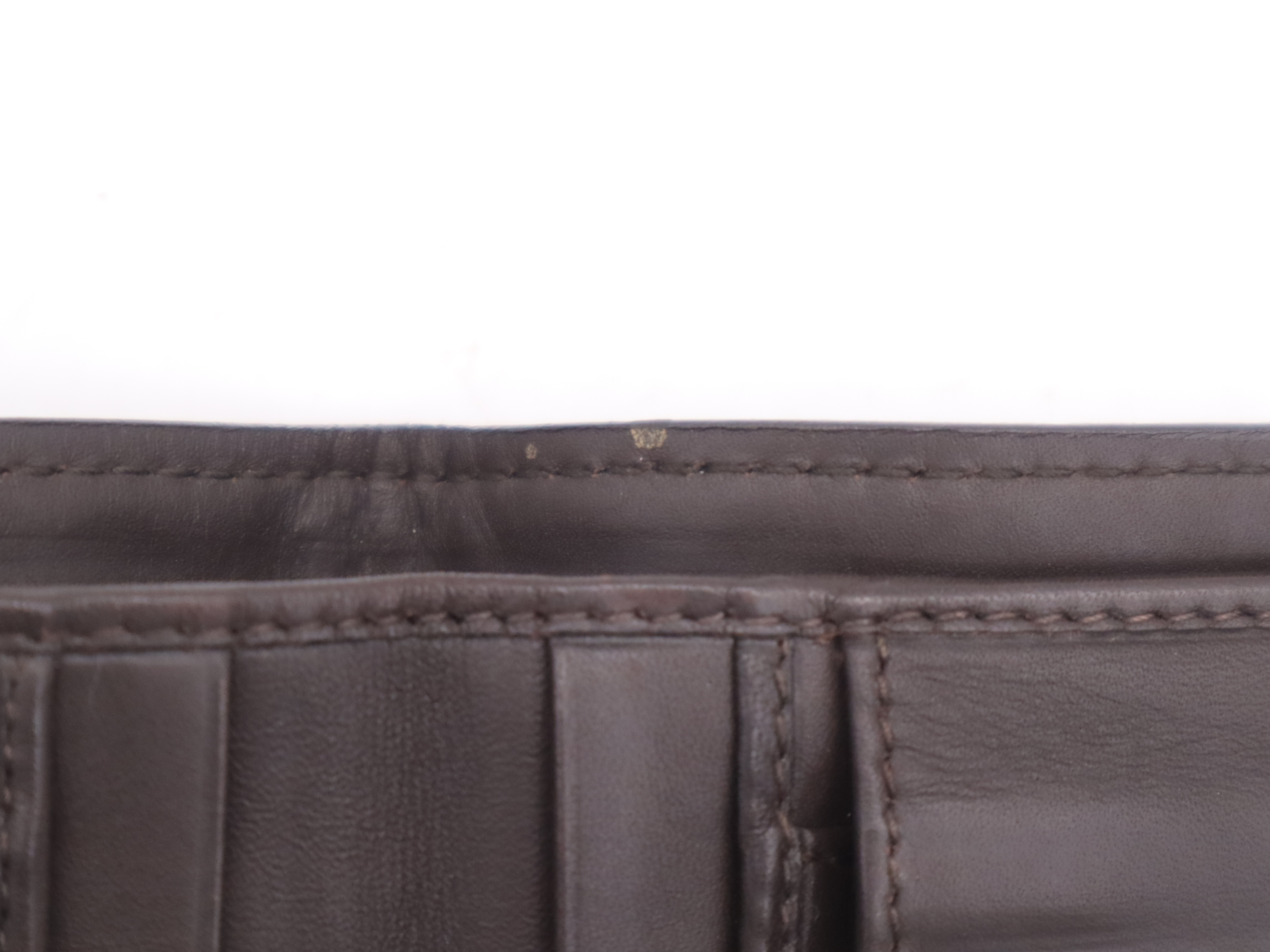 Leather Intrecciato Bi-fold Wallet, Brown — view 10