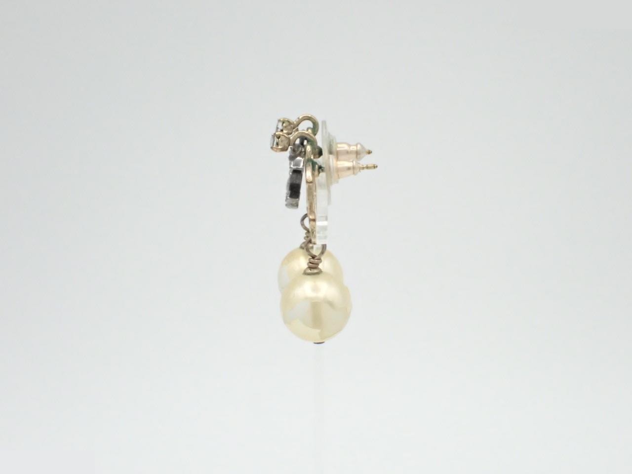 Rhinestone Coco Mark Earrings — view 3