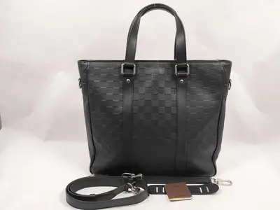 Damier Infini Neo Tadao Tote Bag Business Bag 2WAY Leather Meteor N41229 Shoulder Bag