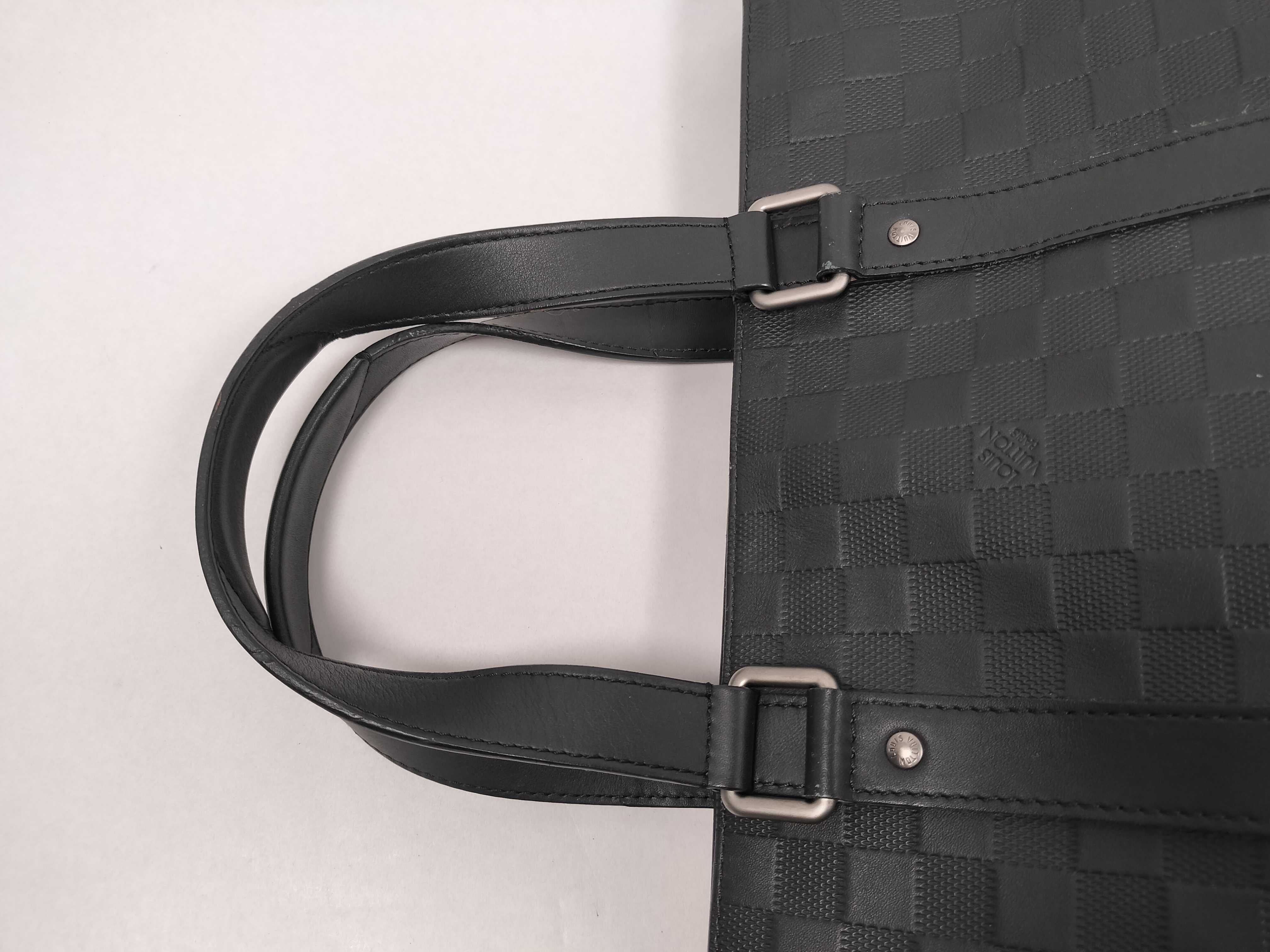 Damier Infini Neo Tadao Tote Bag Business Bag 2WAY Leather Meteor N41229 Shoulder Bag — view 3