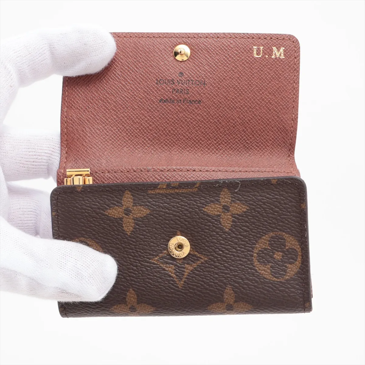 Monogram Multicle 6 M62630 Brown Key Case with Initials RFID Reactive — view 3