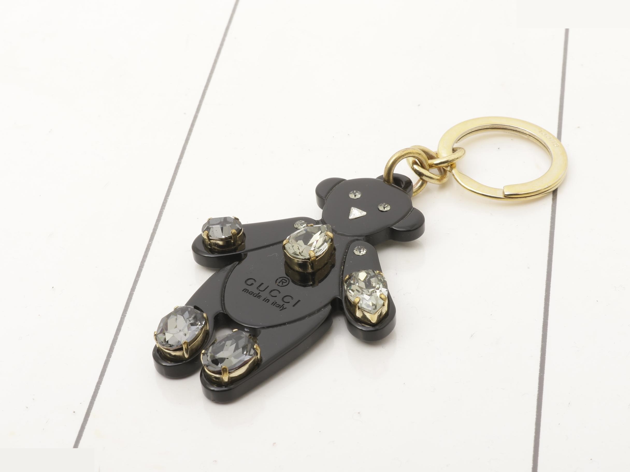 Keyring, teddy bear, Swarovski stones