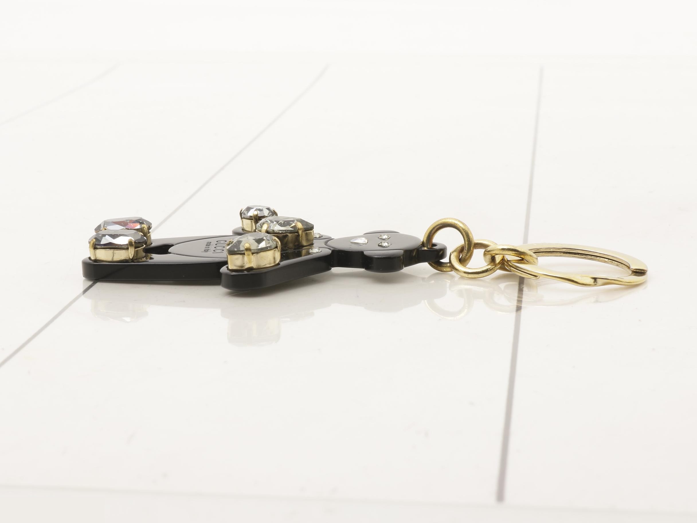 Keyring, teddy bear, Swarovski stones — view 3