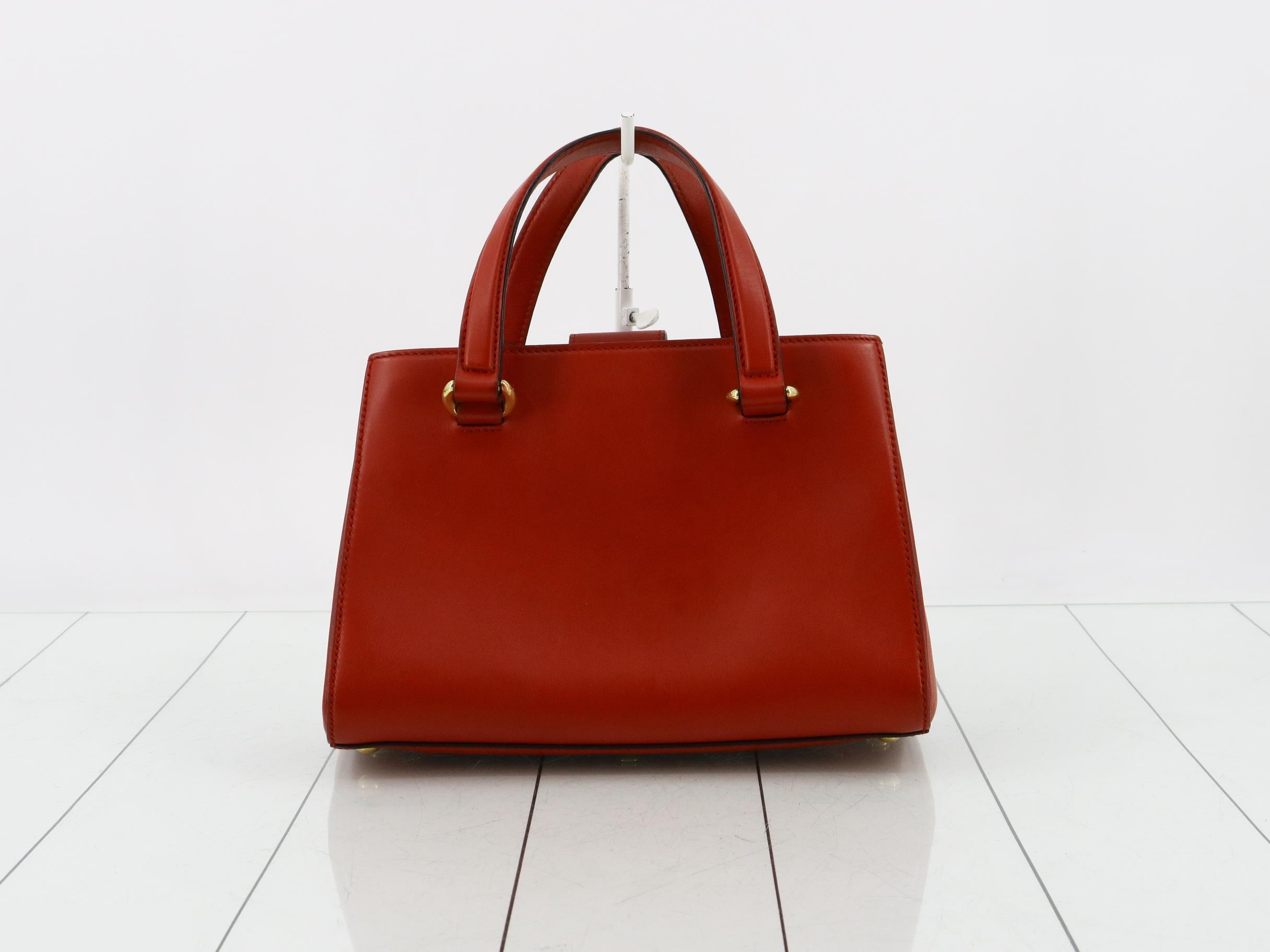 Sylvie Leather Sherry Line Handbag, Red — view 2