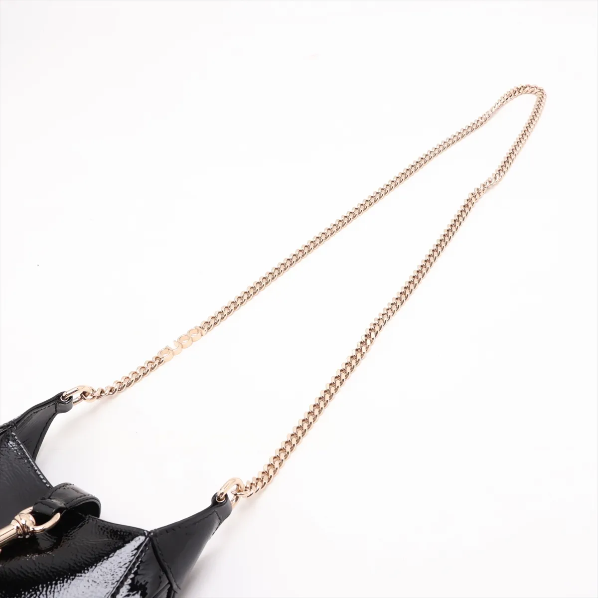 Jackie Notte Patent Leather Chain Shoulder Bag, Black, 782889 — view 5