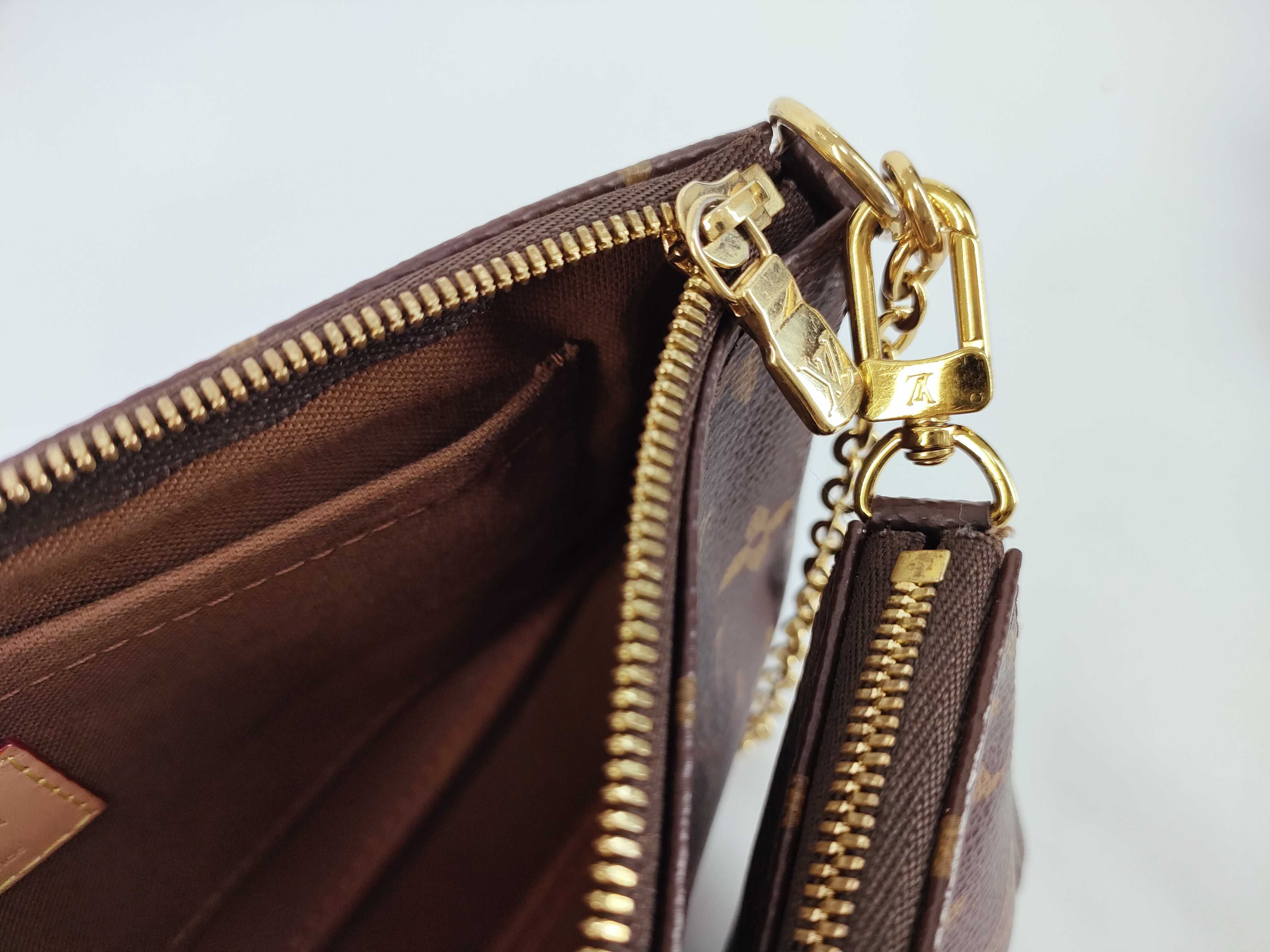 Monogram Louis Vuitton Shoulder Bag Multi Pochette Accessoires Monogram Khaki M44813 Shoulder Bag Pouch — view 10