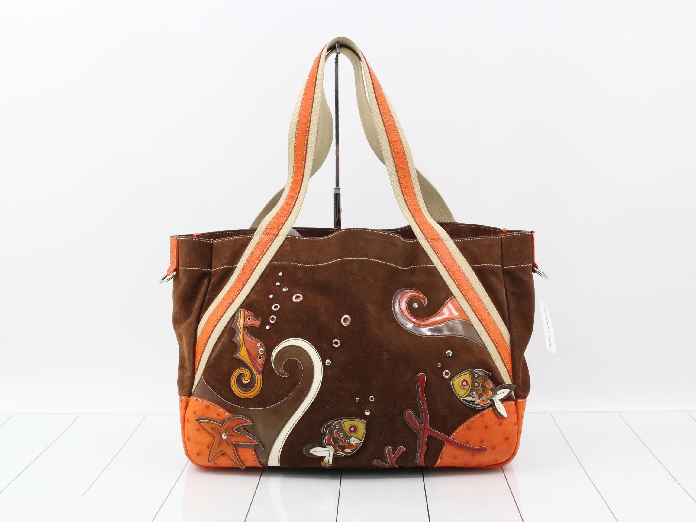 Suede Ostrich Bag