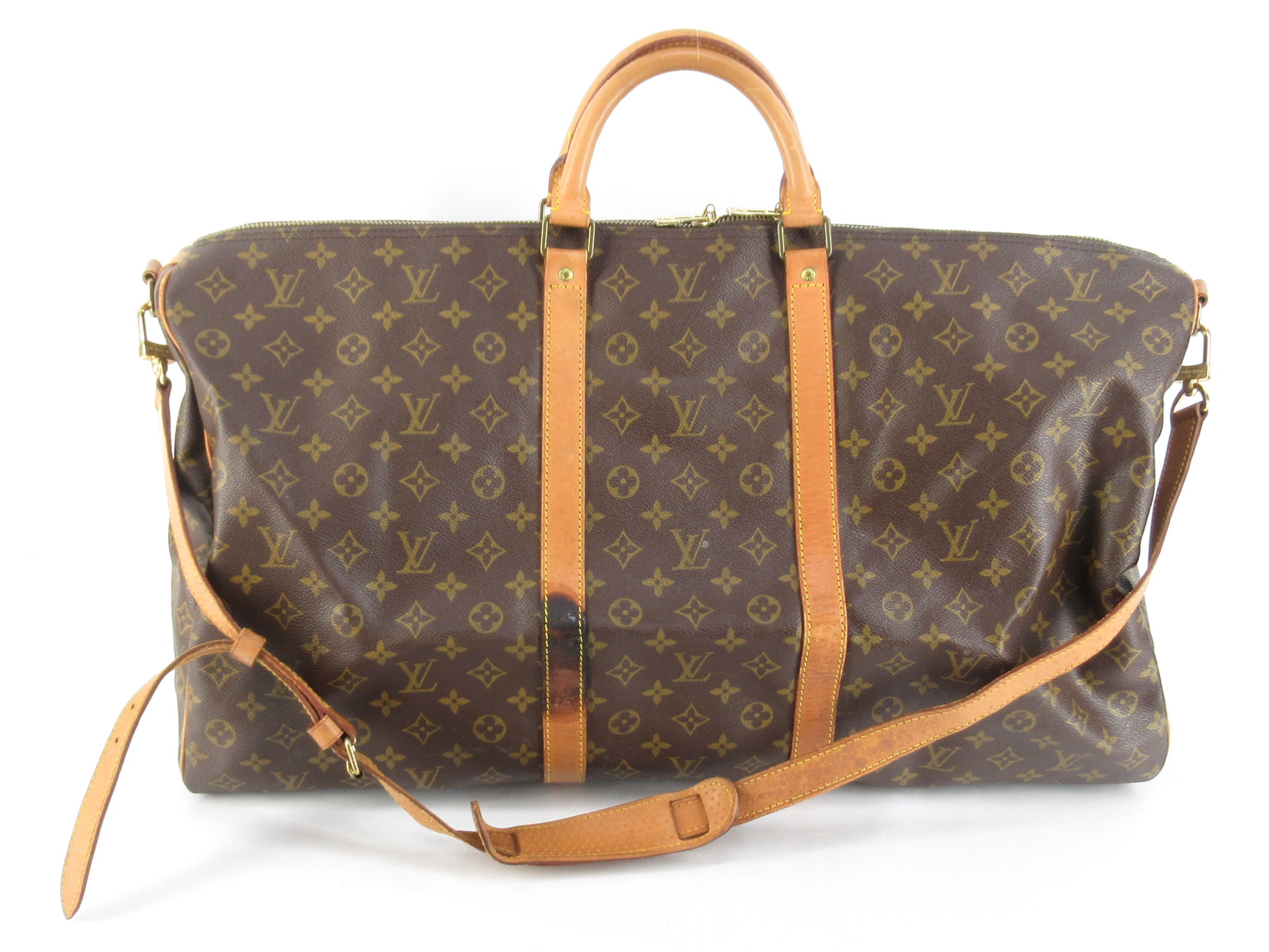 Monogram Vuitton Keepall Bandoulière 60 Boston Bag with Shoulder Strap