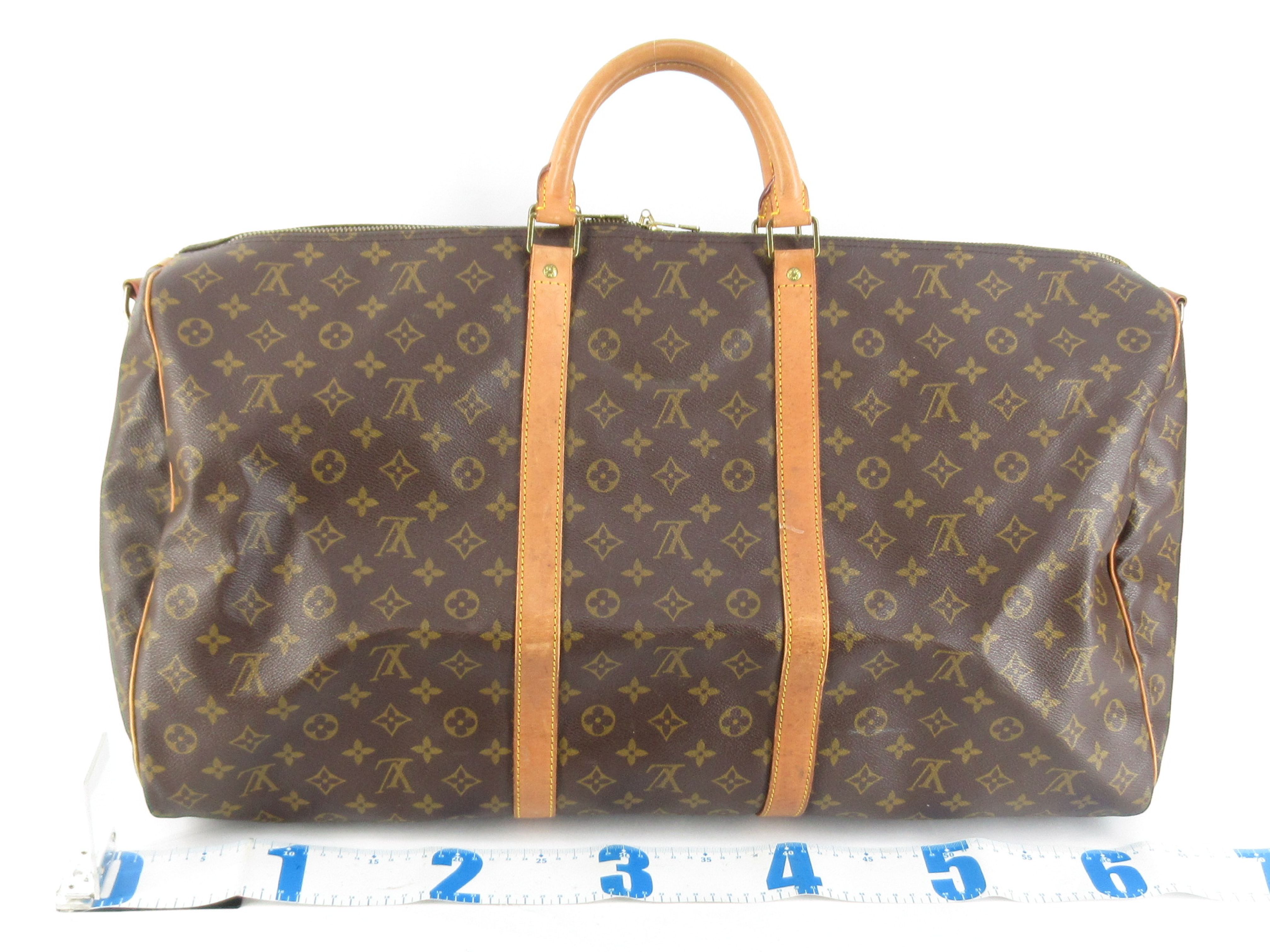 Monogram Vuitton Keepall Bandoulière 60 Boston Bag with Shoulder Strap — view 2
