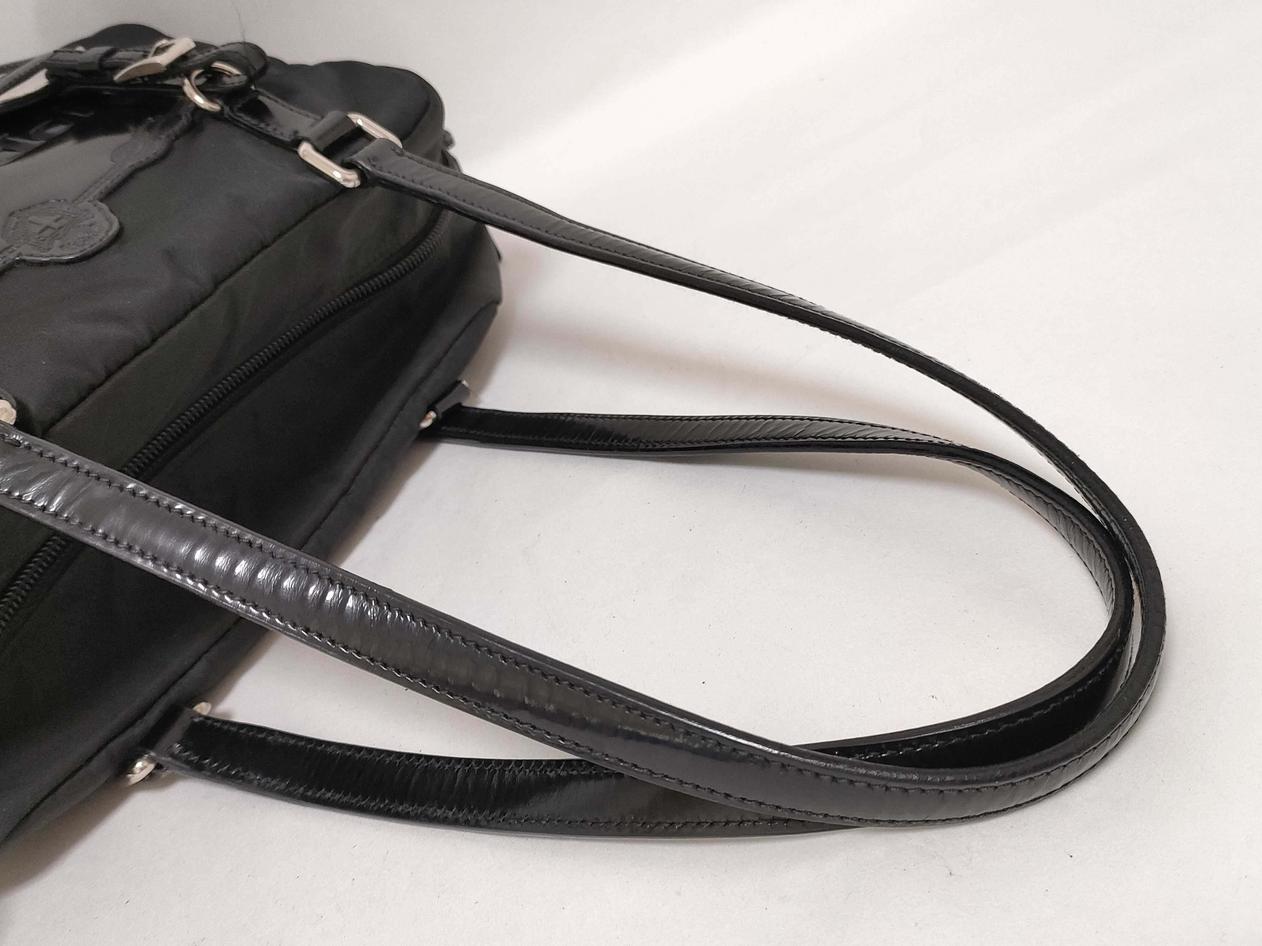 Nylon Prada Mini Boston Jacquard Nylon Leather Handbag — view 3
