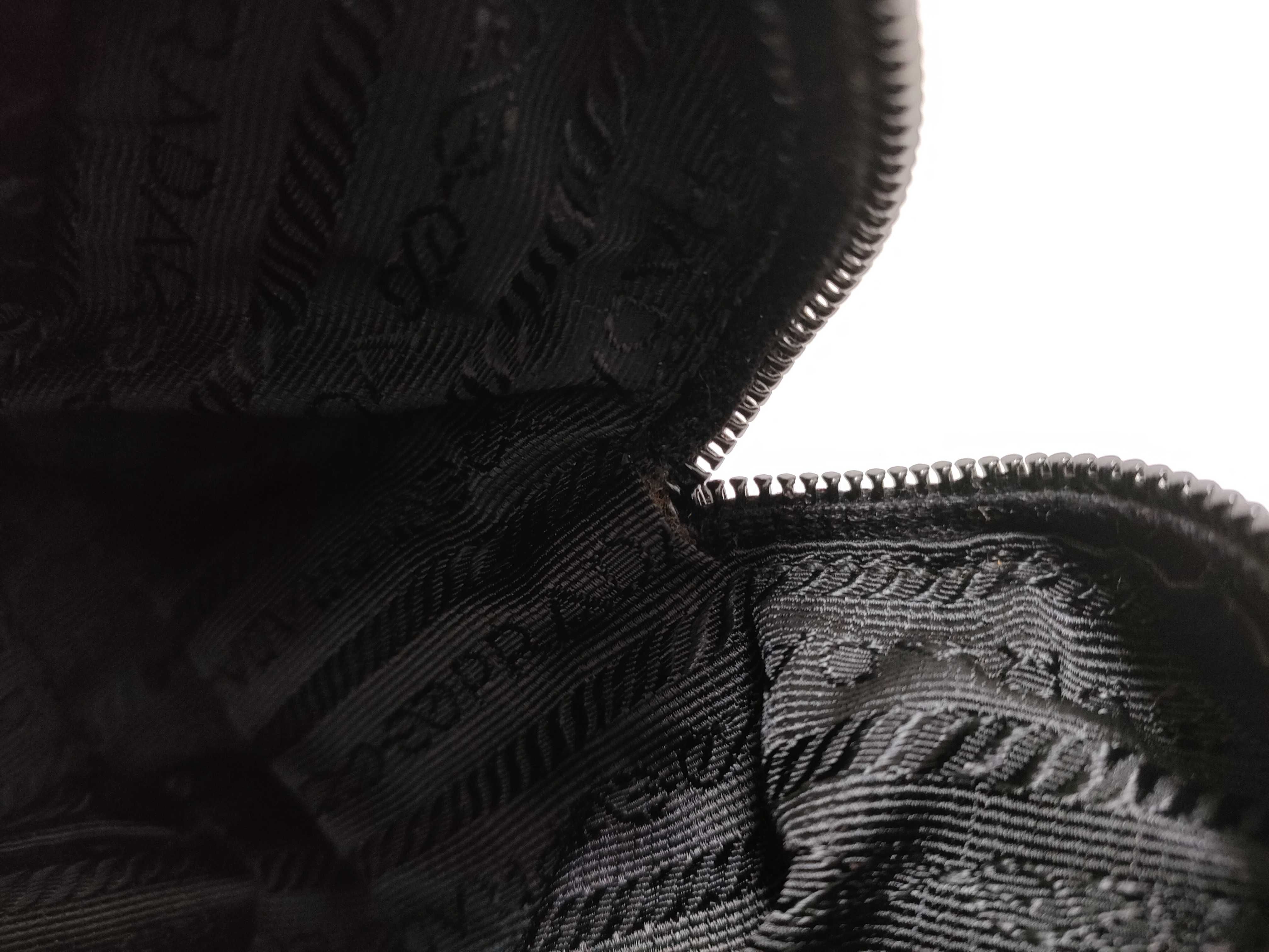 Nylon Prada Mini Boston Jacquard Nylon Leather Handbag — view 9
