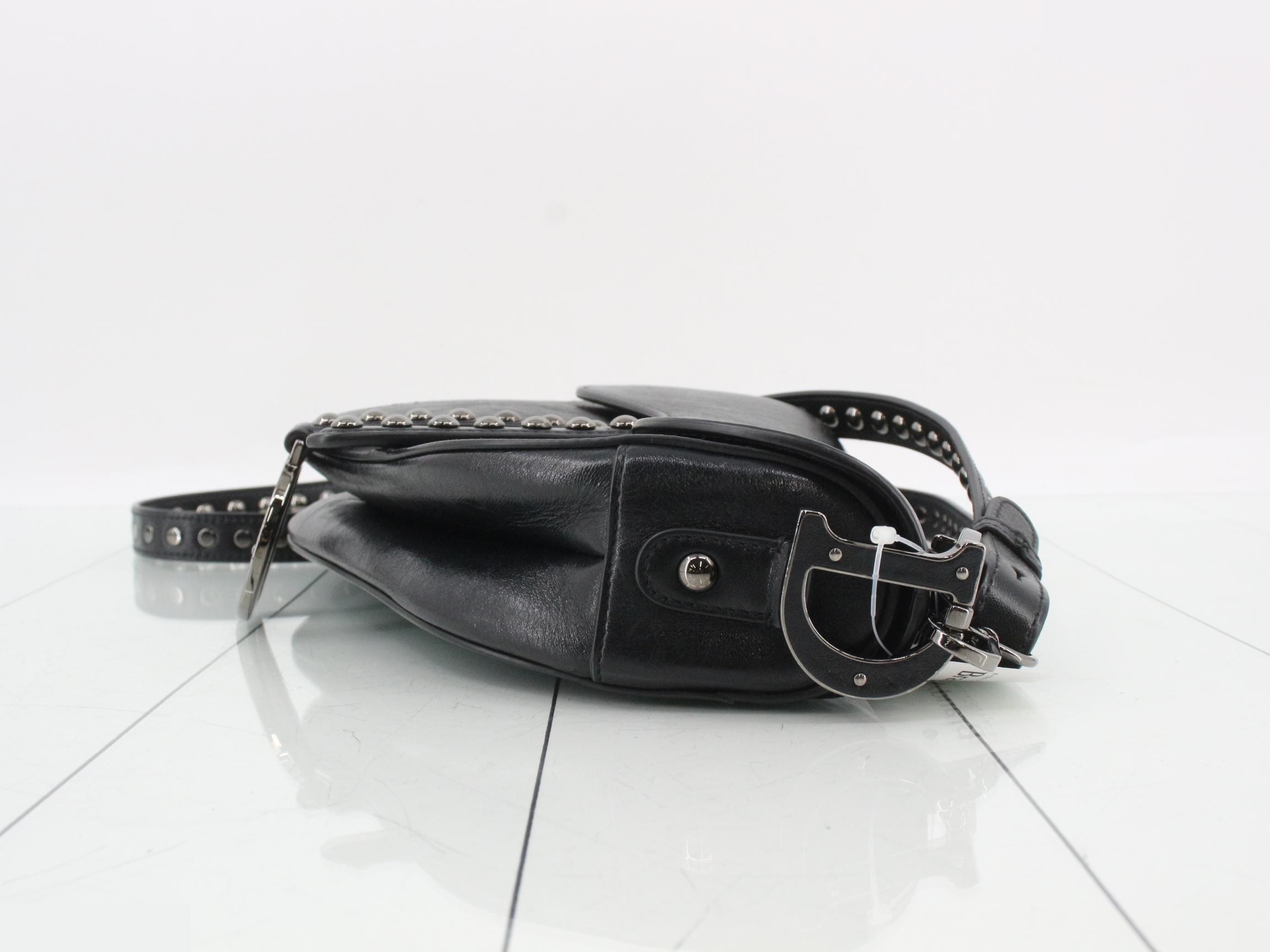 Saddle Bag, Studded, Black — view 3
