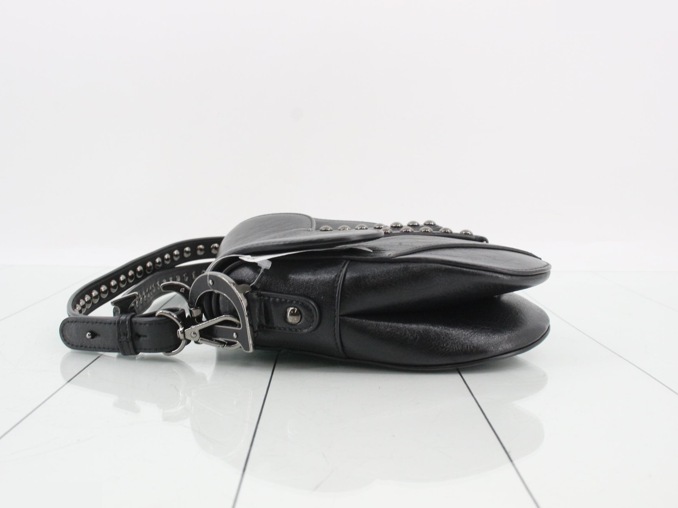 Saddle Bag, Studded, Black — view 4