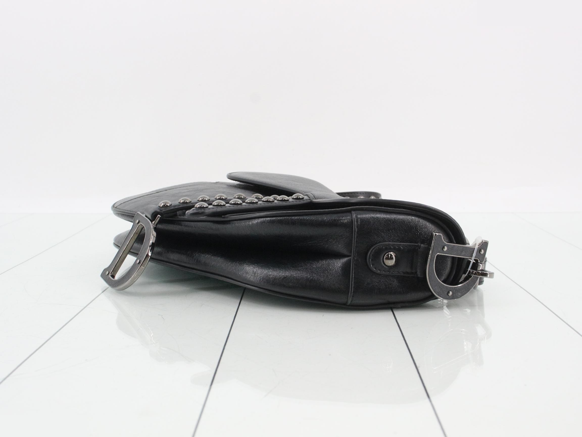 Saddle Bag, Studded, Black — view 6