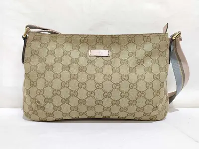 GG Canvas Shoulder Bag, Sherry Blue/Pink