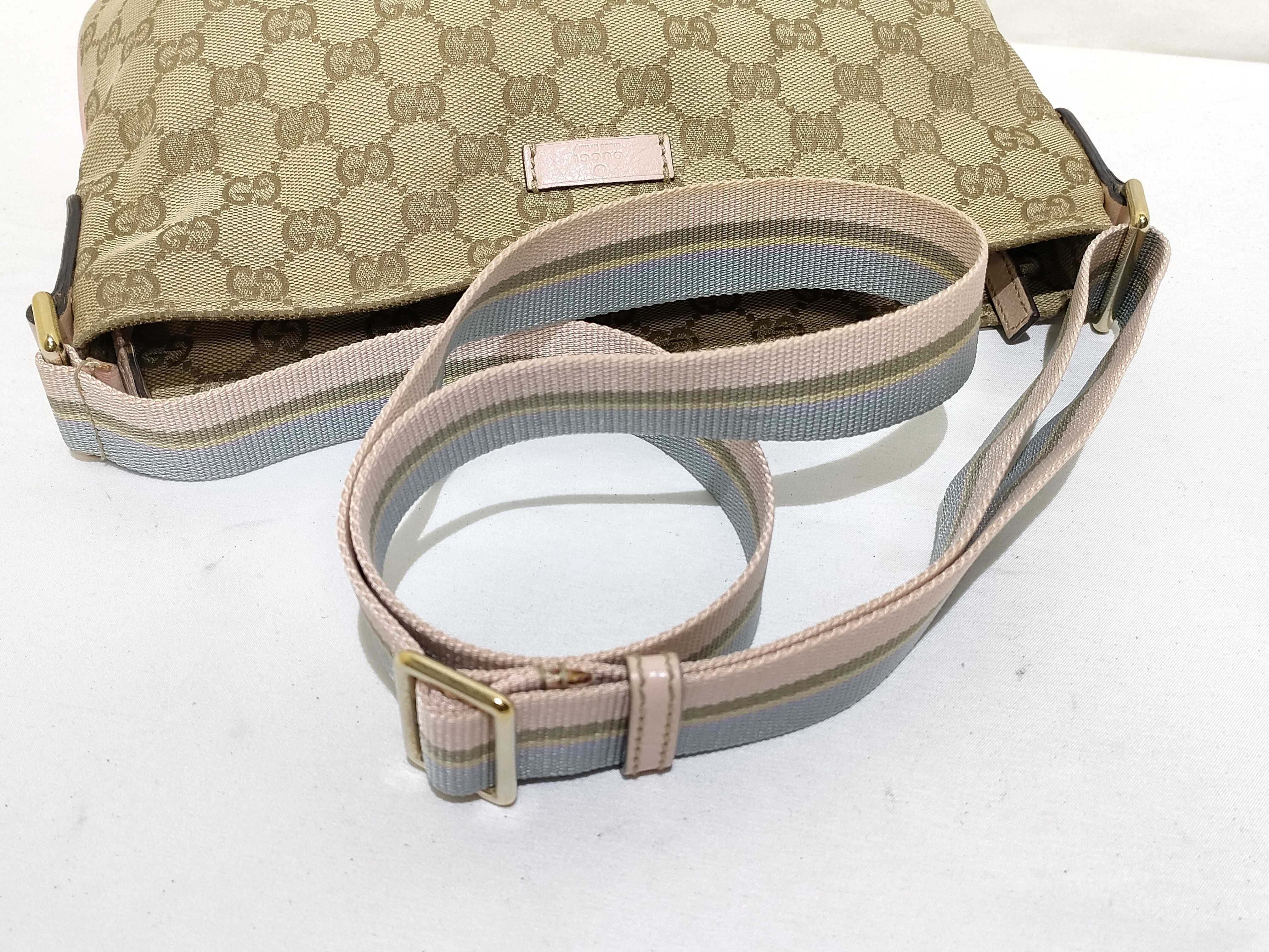 GG Canvas Shoulder Bag, Sherry Blue/Pink — view 3