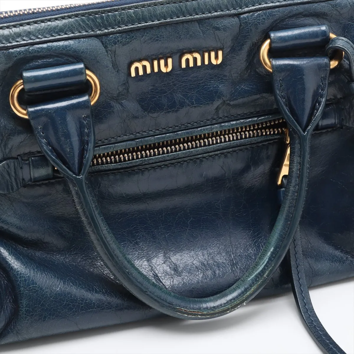 Leather 2WAY Handbag Blue — view 15