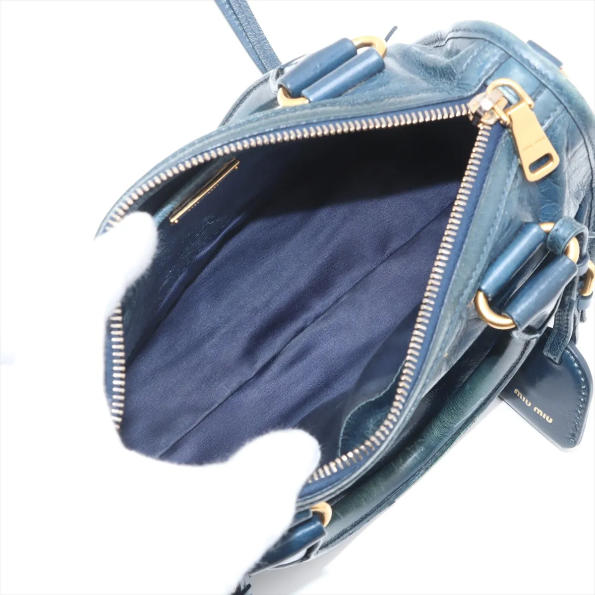 Leather 2WAY Handbag Blue — view 8