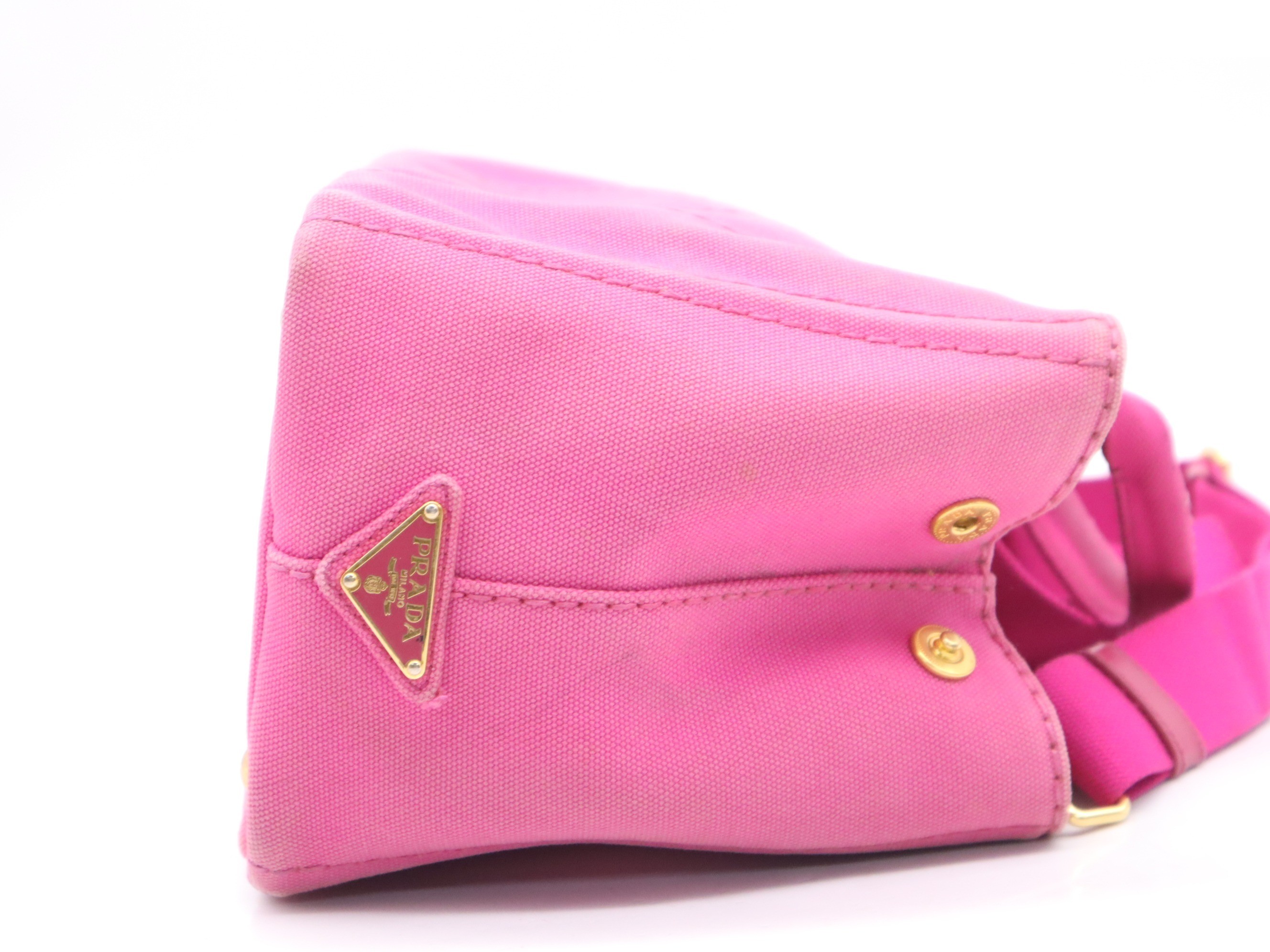 Canvas Canapa 2-way Tote Bag, Pink, Gold Hardware — view 5