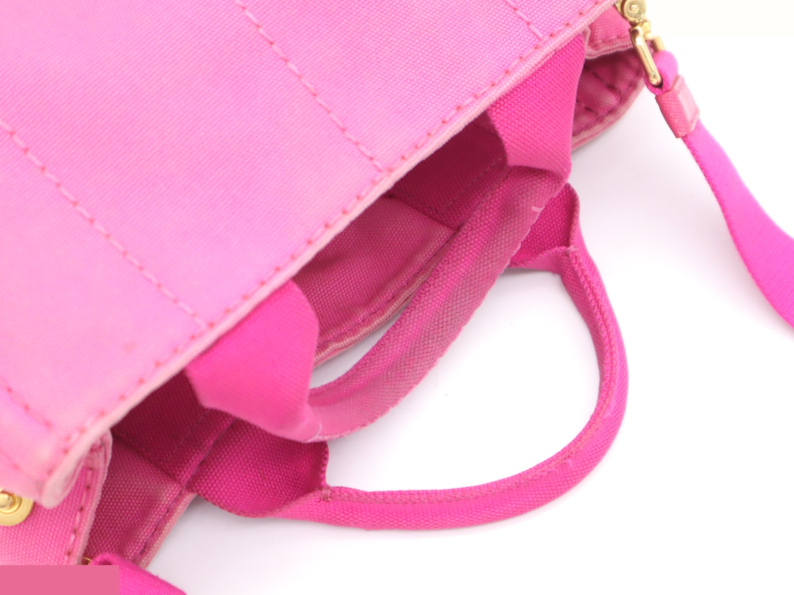Canvas Canapa 2-way Tote Bag, Pink, Gold Hardware — view 6