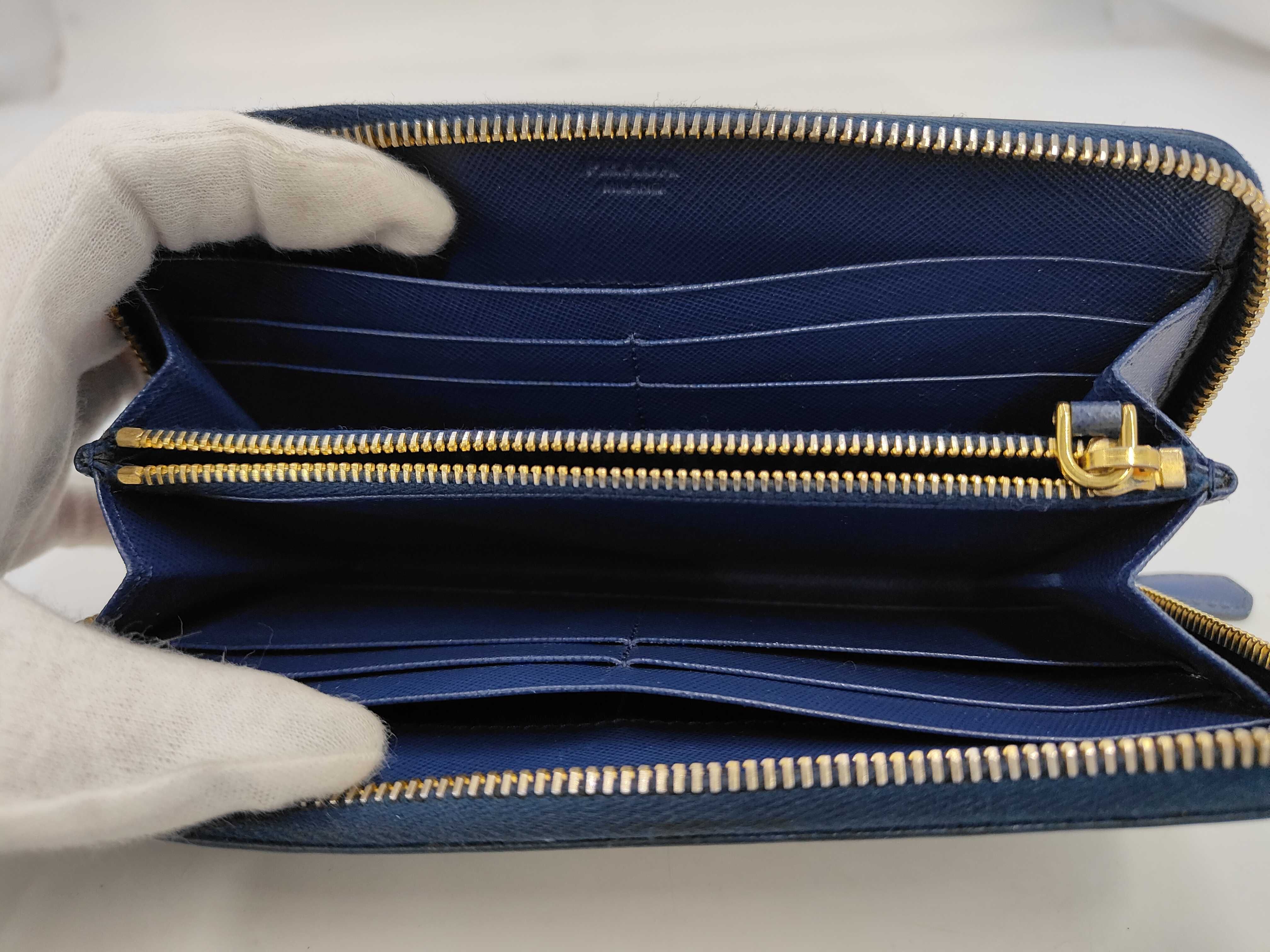 Saffiano Zip-Around Long Wallet Navy 1M0506 Wallet — view 7