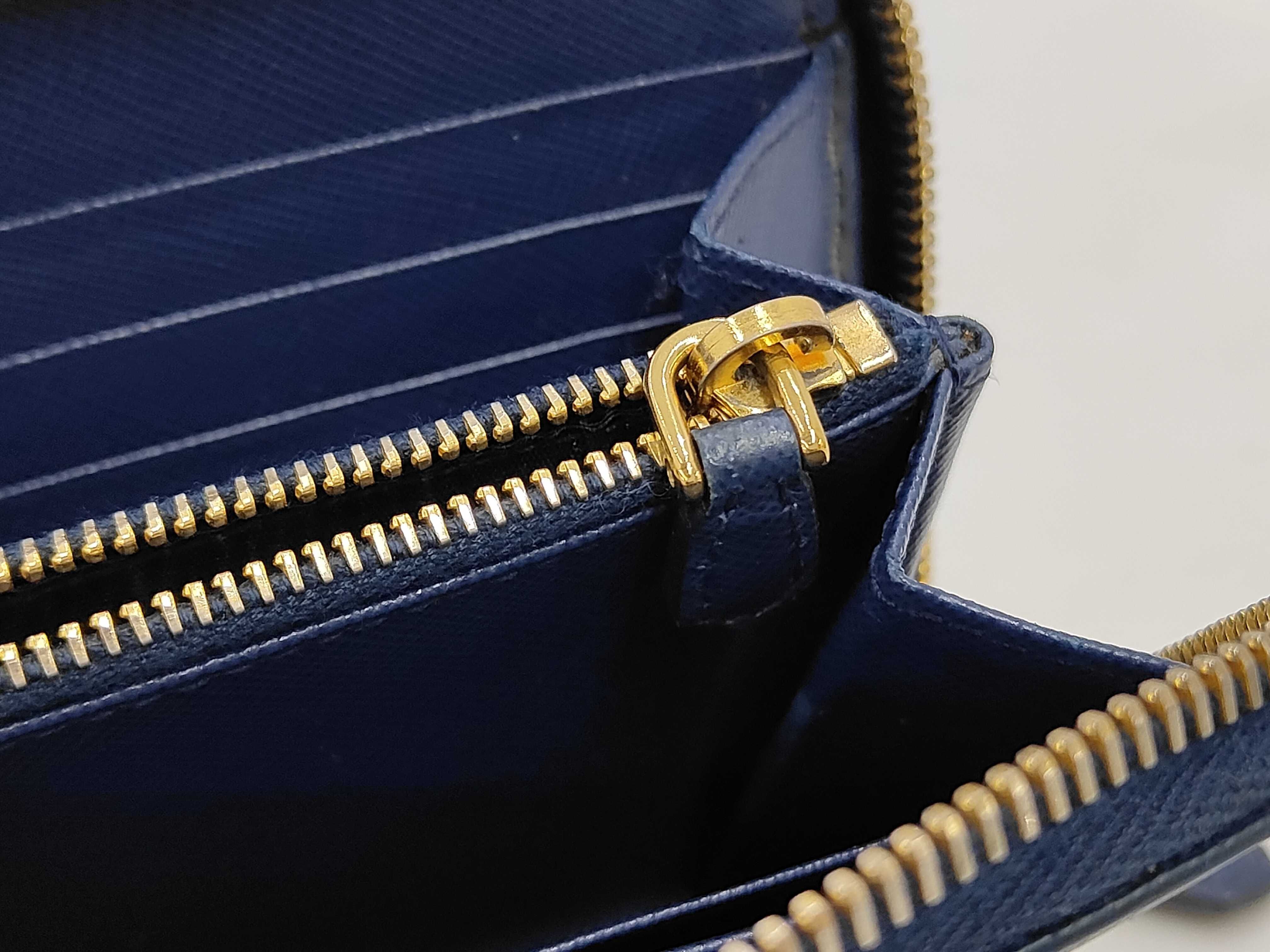Saffiano Zip-Around Long Wallet Navy 1M0506 Wallet — view 9