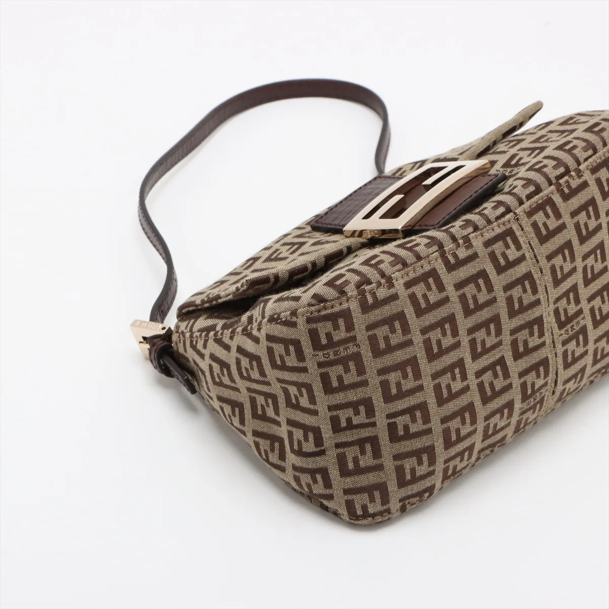 Zucchino Mamma Bucket Canvas x Leather Shoulder Bag Beige 8BR180 — view 4