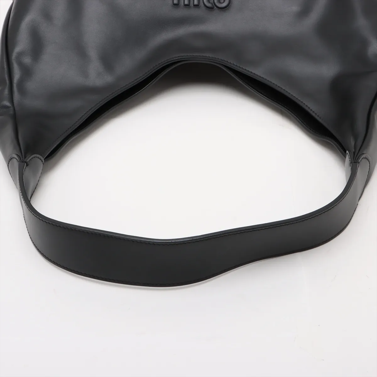 Hobo Leather Shoulder Bag Black — view 5