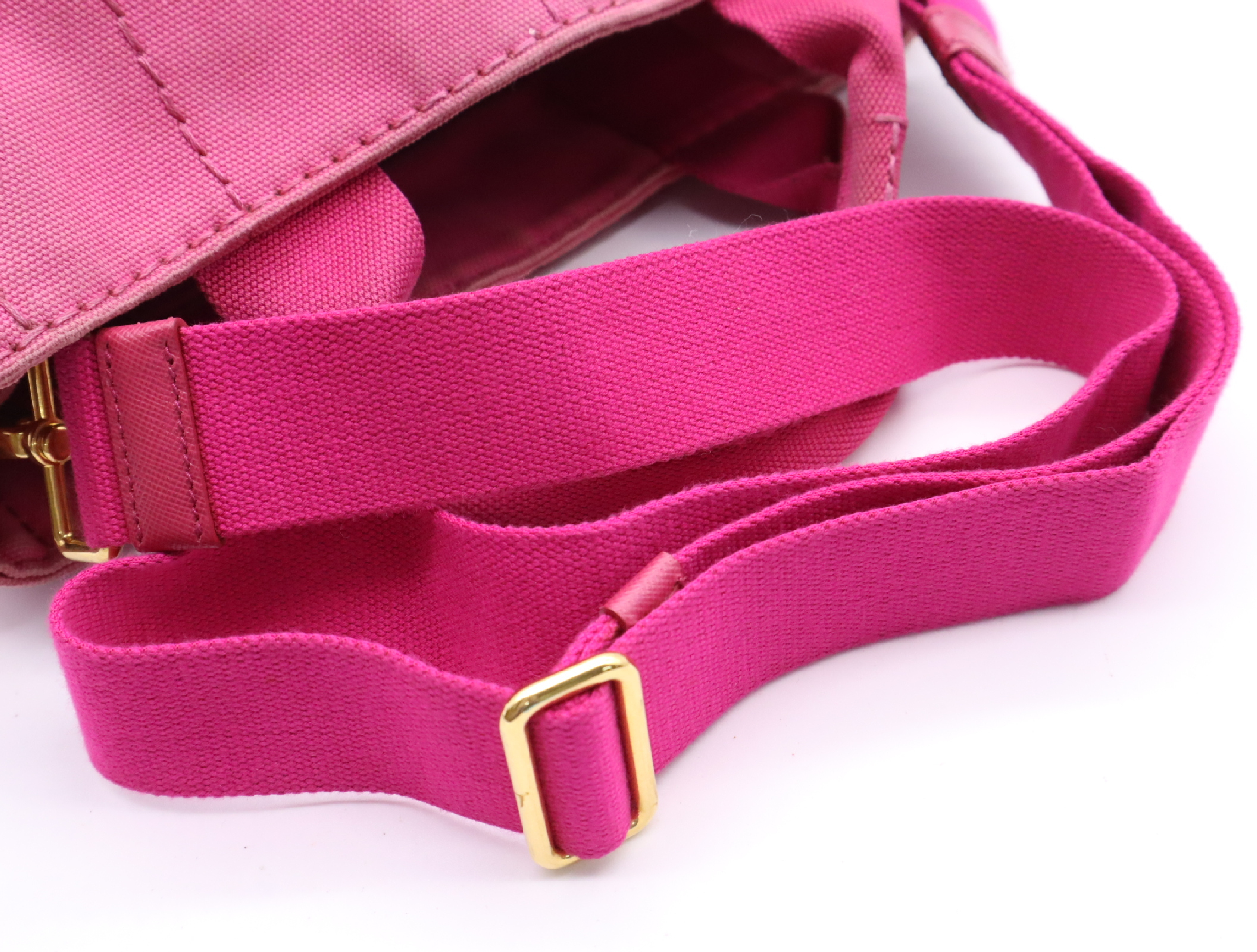 1BG439 Canvas Canapa 2-way Tote Bag, Pink, Gold Hardware, Shoulder Strap, Card Holder Included. — view 12
