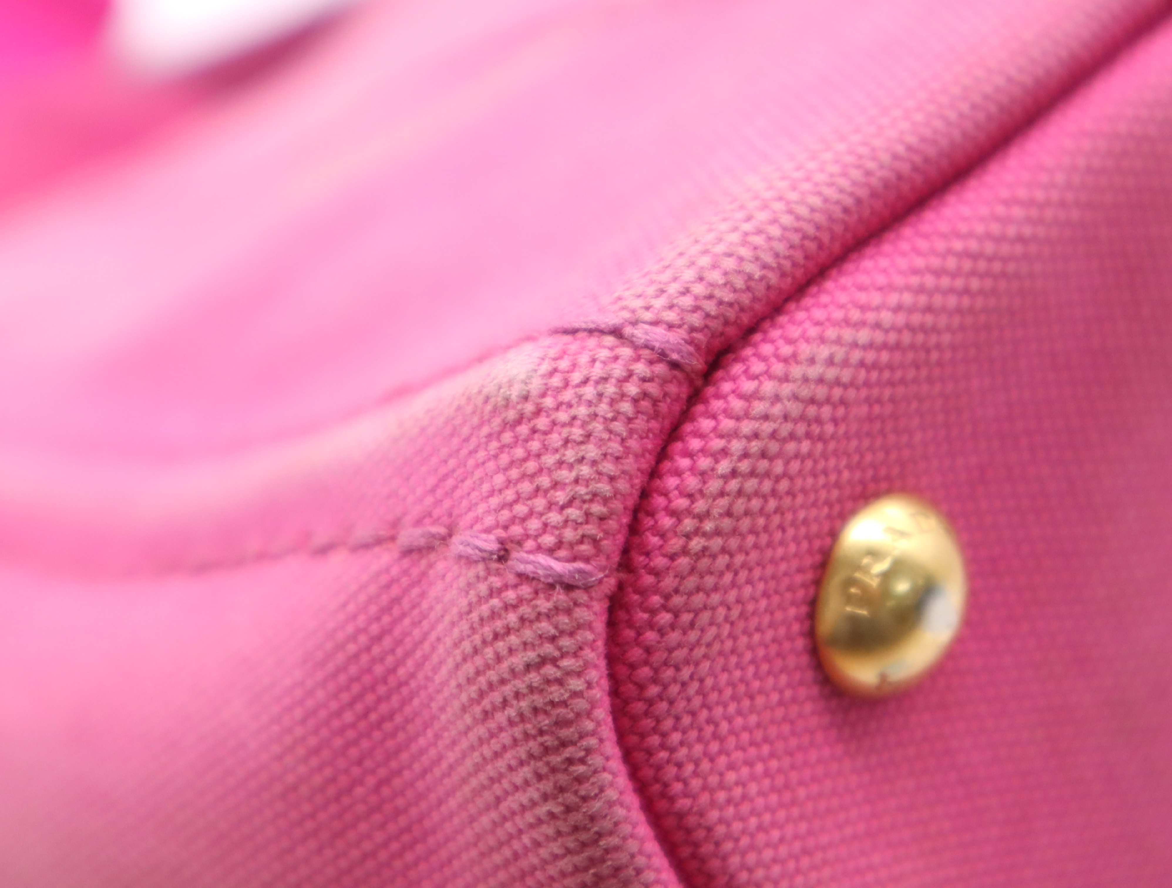 1BG439 Canvas Canapa 2-way Tote Bag, Pink, Gold Hardware, Shoulder Strap, Card Holder Included. — view 6