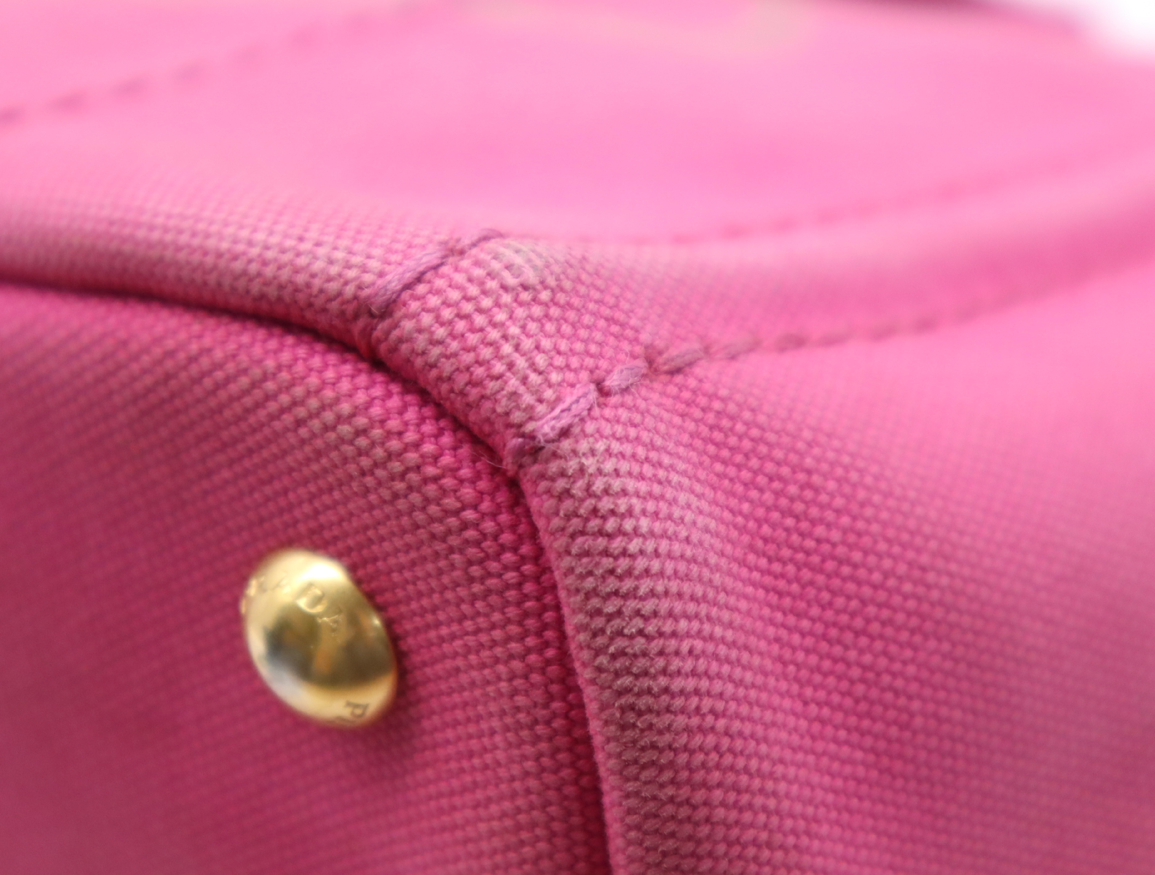 1BG439 Canvas Canapa 2-way Tote Bag, Pink, Gold Hardware, Shoulder Strap, Card Holder Included. — view 7