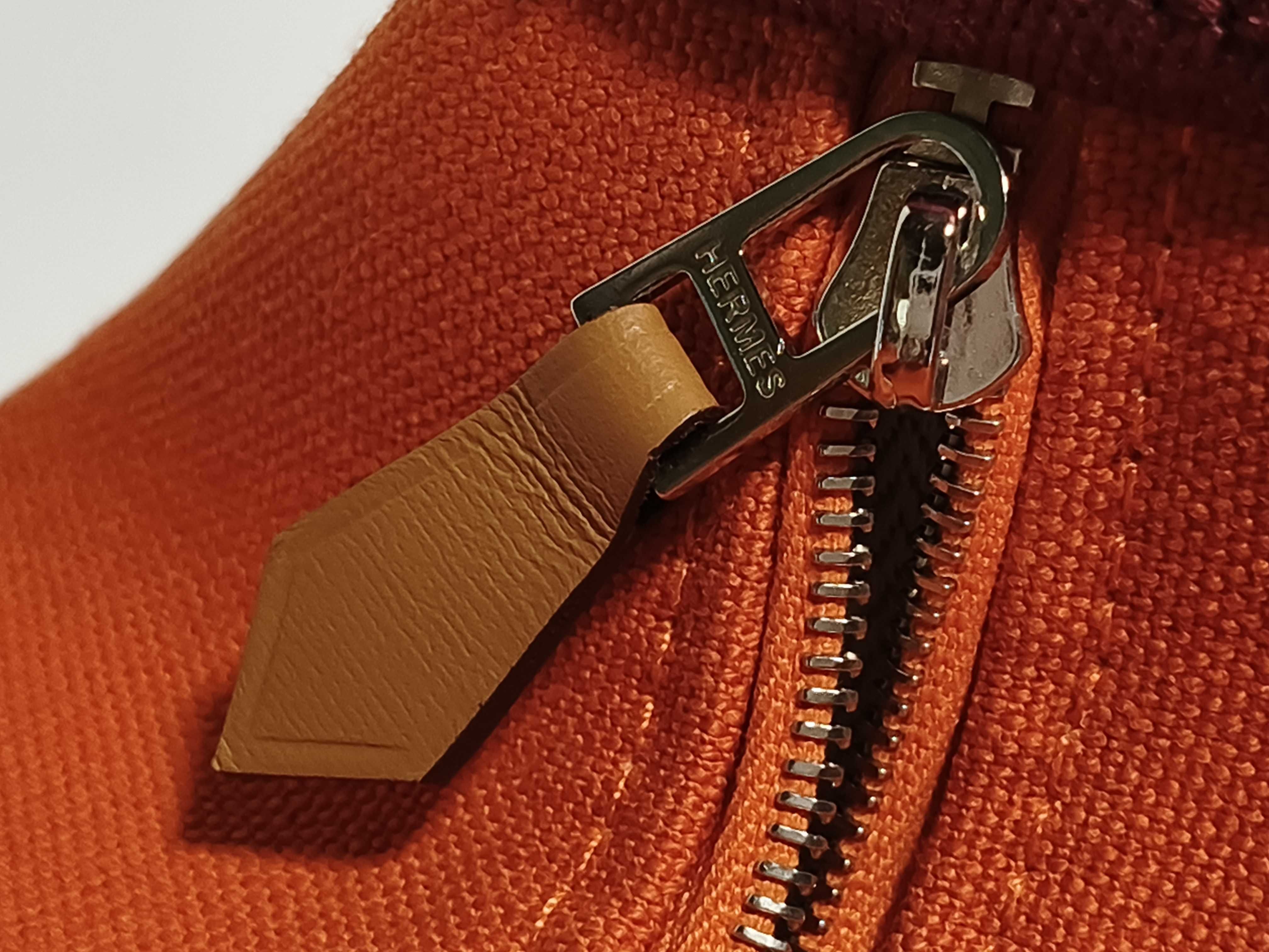 Bride à Black GM Canvas Handbag with Orange and Silver Hardware — view 13