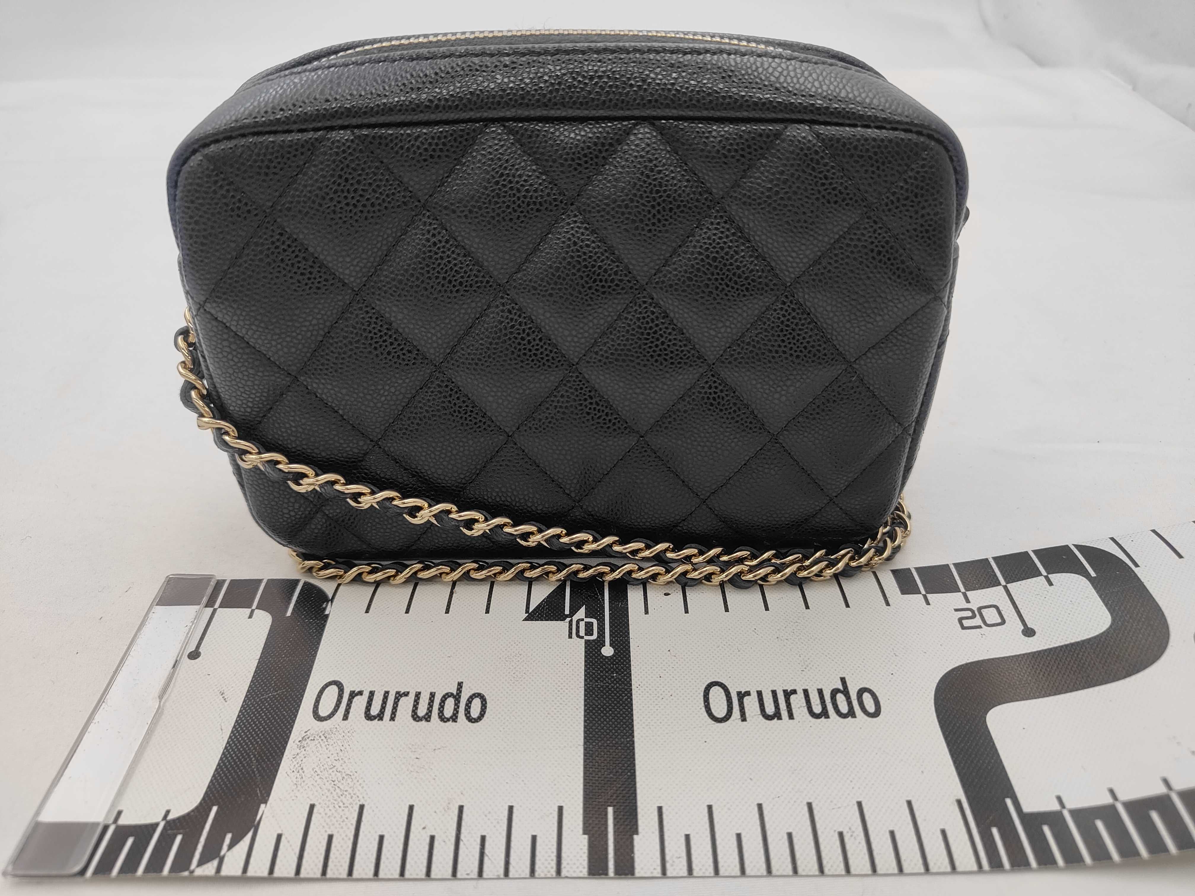 Timeless Classic Caviar Skin Black Chain Clutch Shoulder Bag AP4425. Accessories: Box, dust bag, shopping bag. — view 2