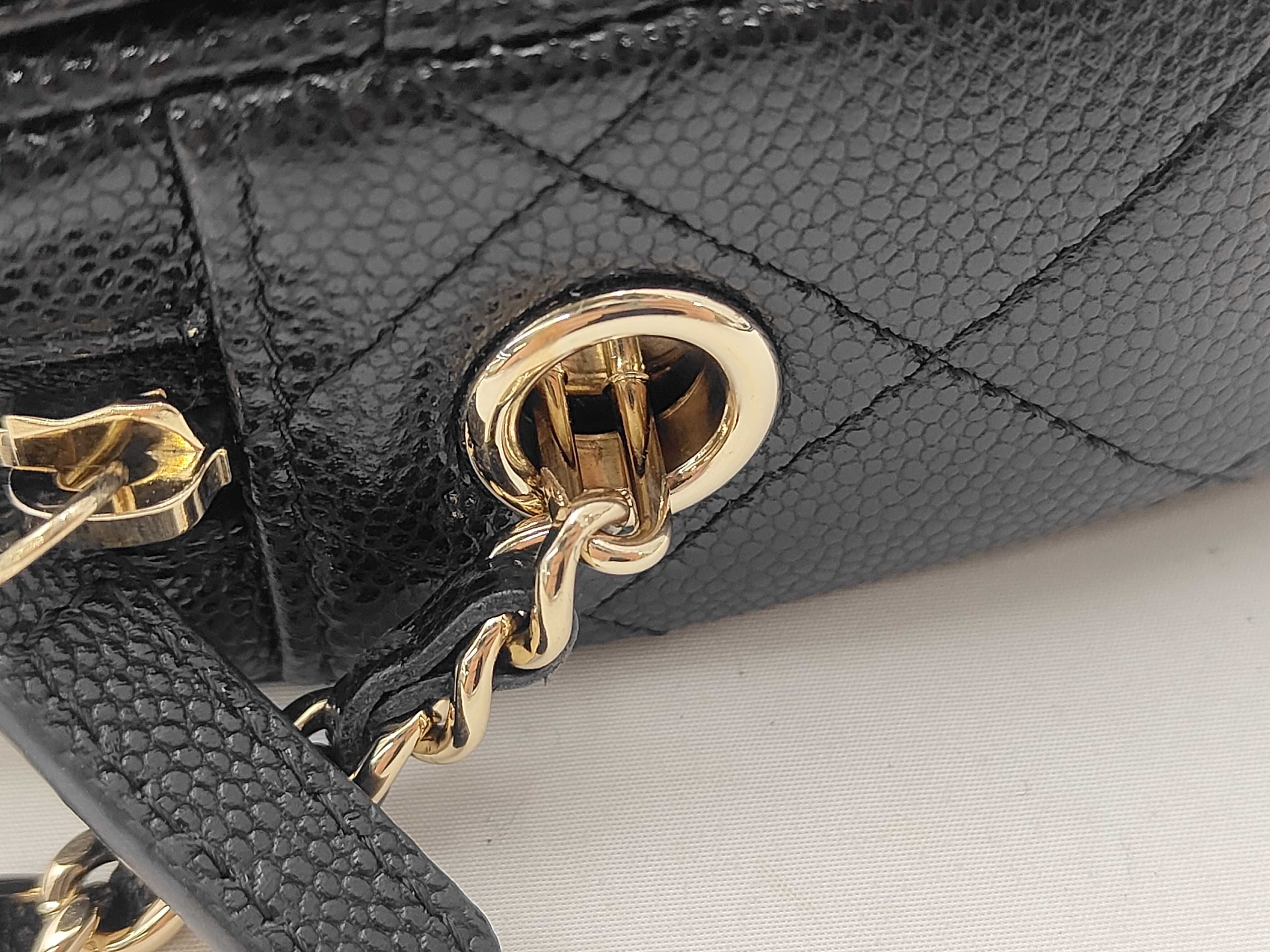 Timeless Classic Caviar Skin Black Chain Clutch Shoulder Bag AP4425. Accessories: Box, dust bag, shopping bag. — view 5