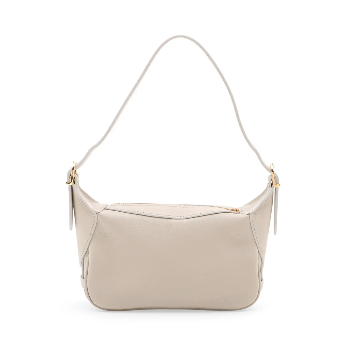 Mini Romy Leather Shoulder Bag, Beige — view 2