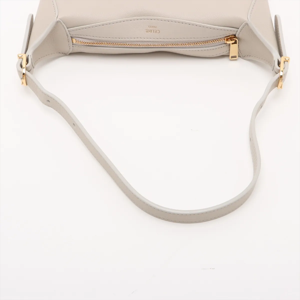 Mini Romy Leather Shoulder Bag, Beige — view 5
