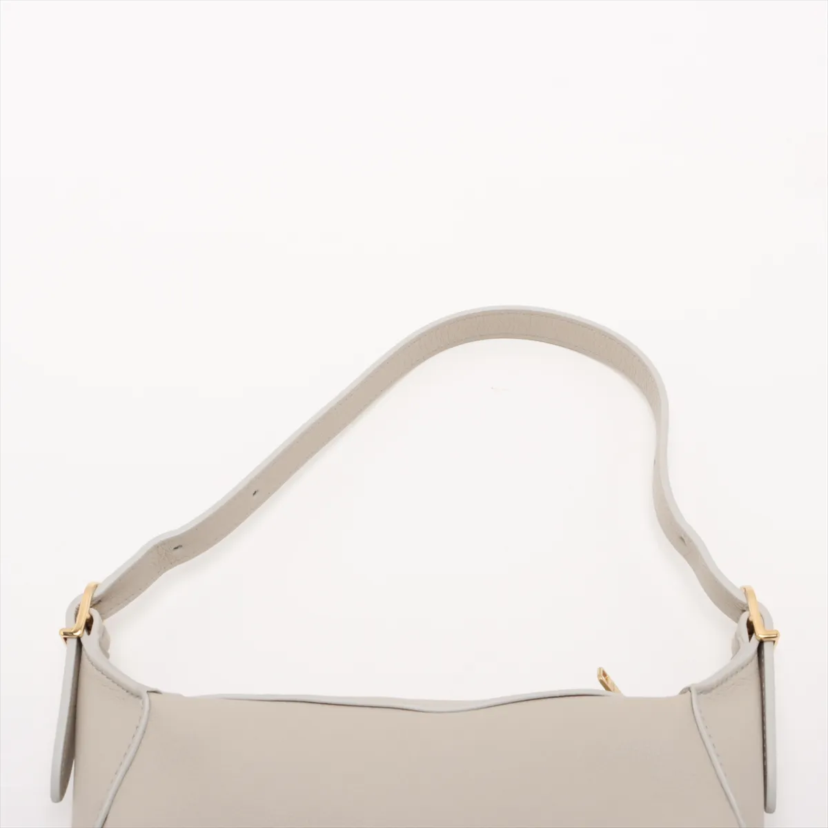 Mini Romy Leather Shoulder Bag, Beige — view 6