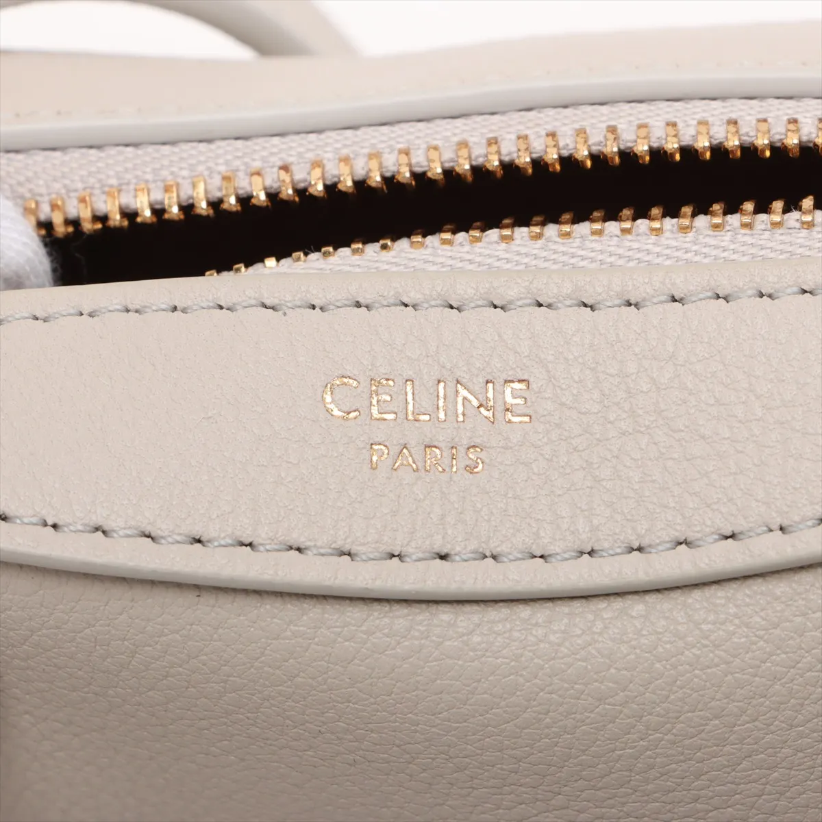 Mini Romy Leather Shoulder Bag, Beige — view 8